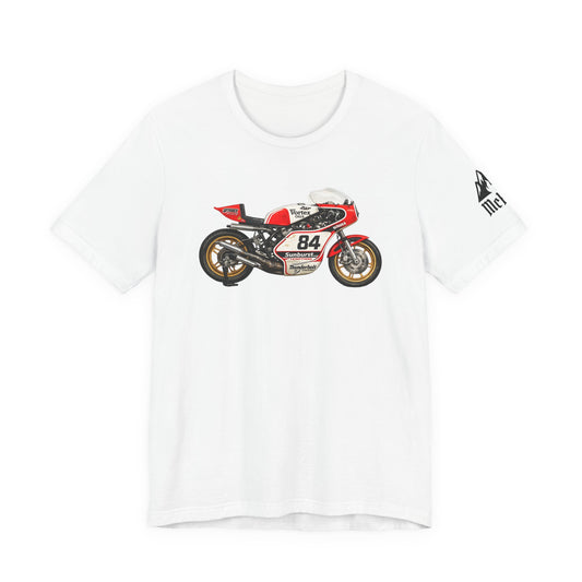 Vintage Racing Motorcycle Tee — Number 84 Cafe Racer Graphic Shirt