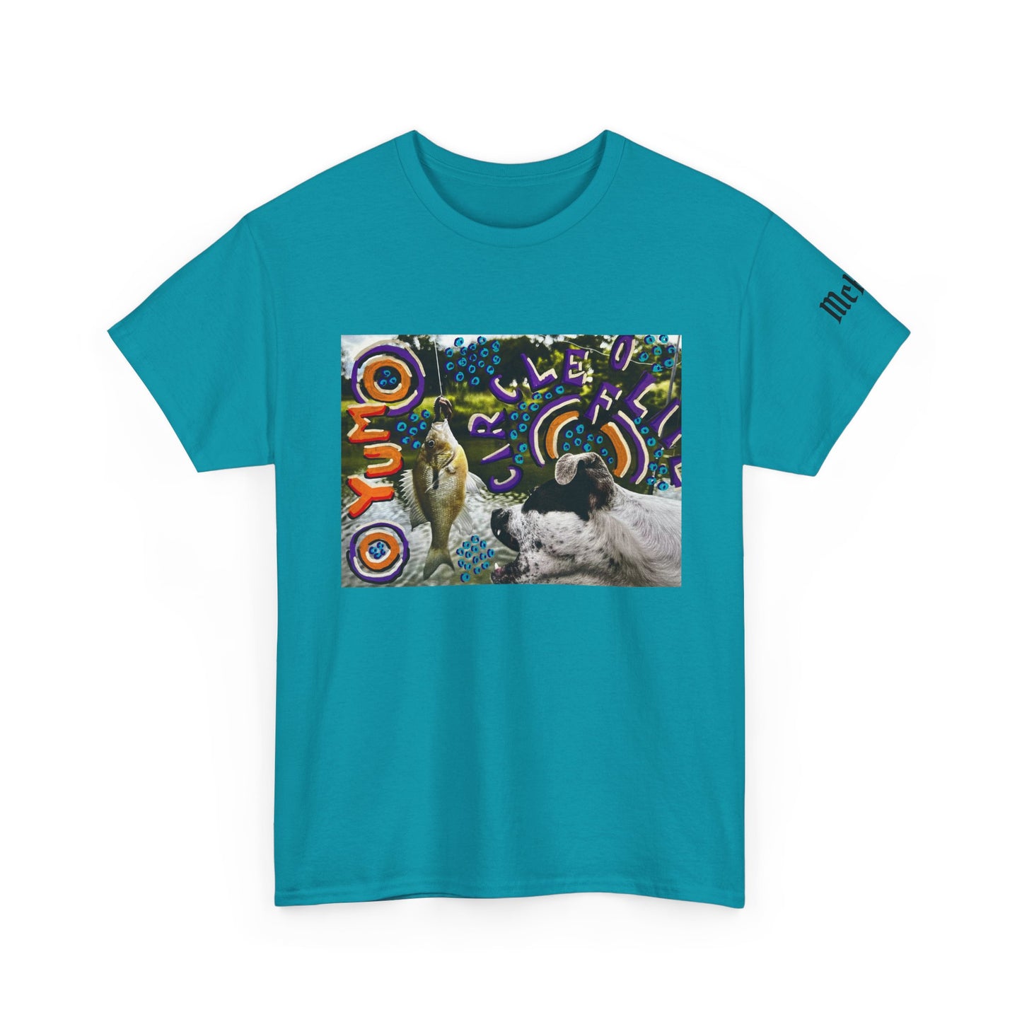 Circle Of Life Dog / Fish / Worm Retro Psychedelic Art T-Shirt — 'LOVE' Graphic Tee