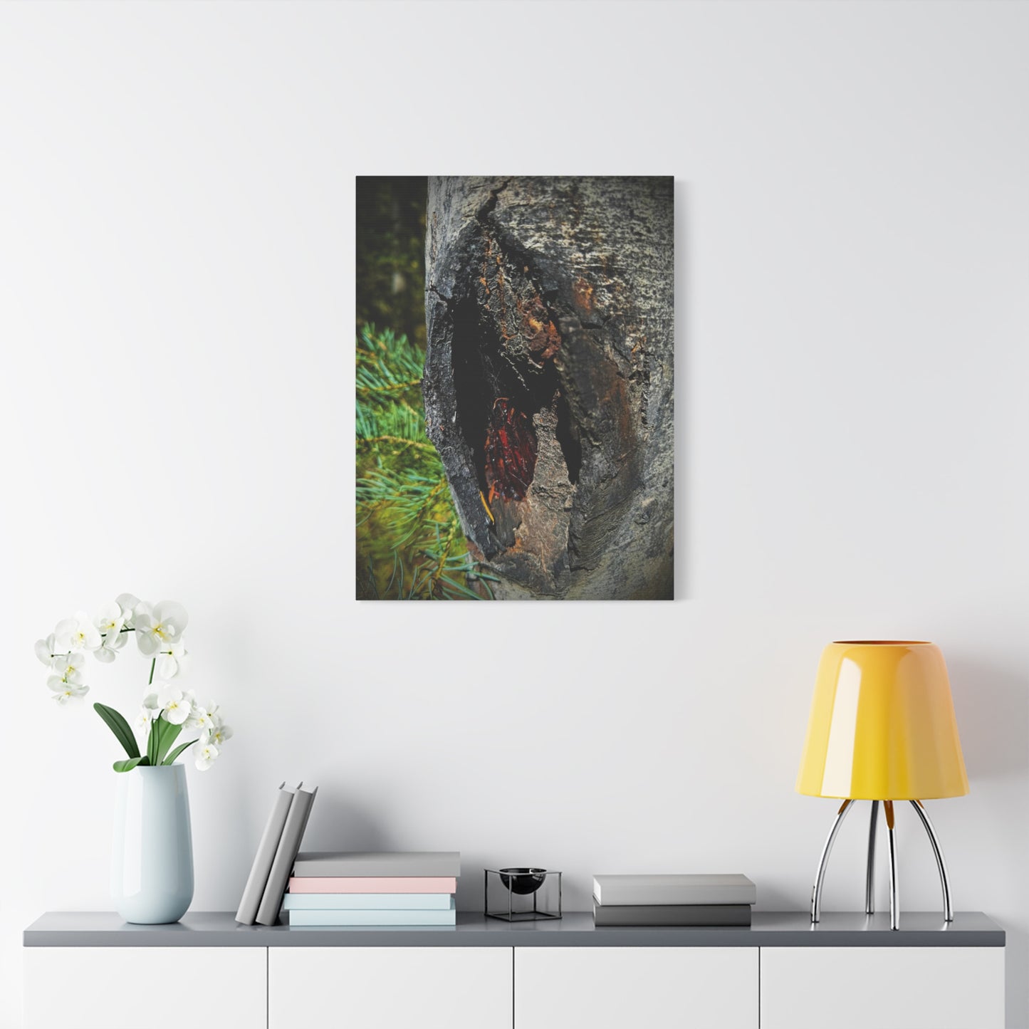Tree Knot Close-Up Canvas Wall Art — Rustic Nature Photography Print