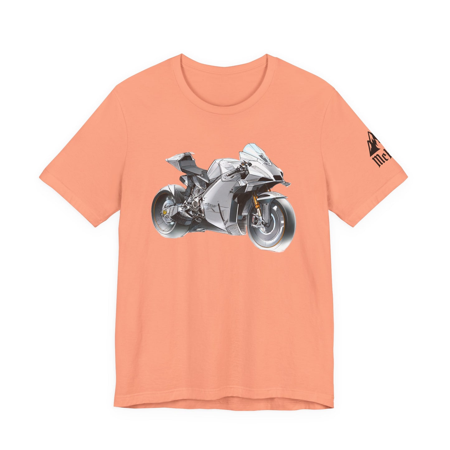 Sportsbike Graphic Tee — Silver Superbike Design