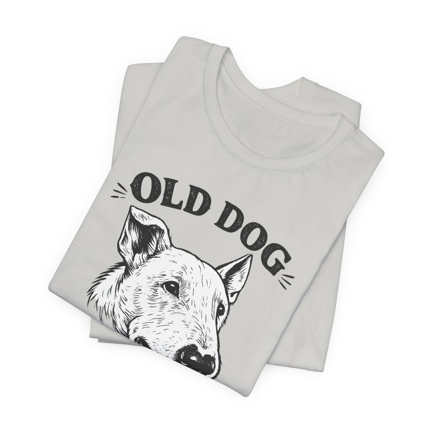 Old Dog, New Tricks T‑Shirt — Vintage Bull Terrier Graphic Tee for Dog Lovers
