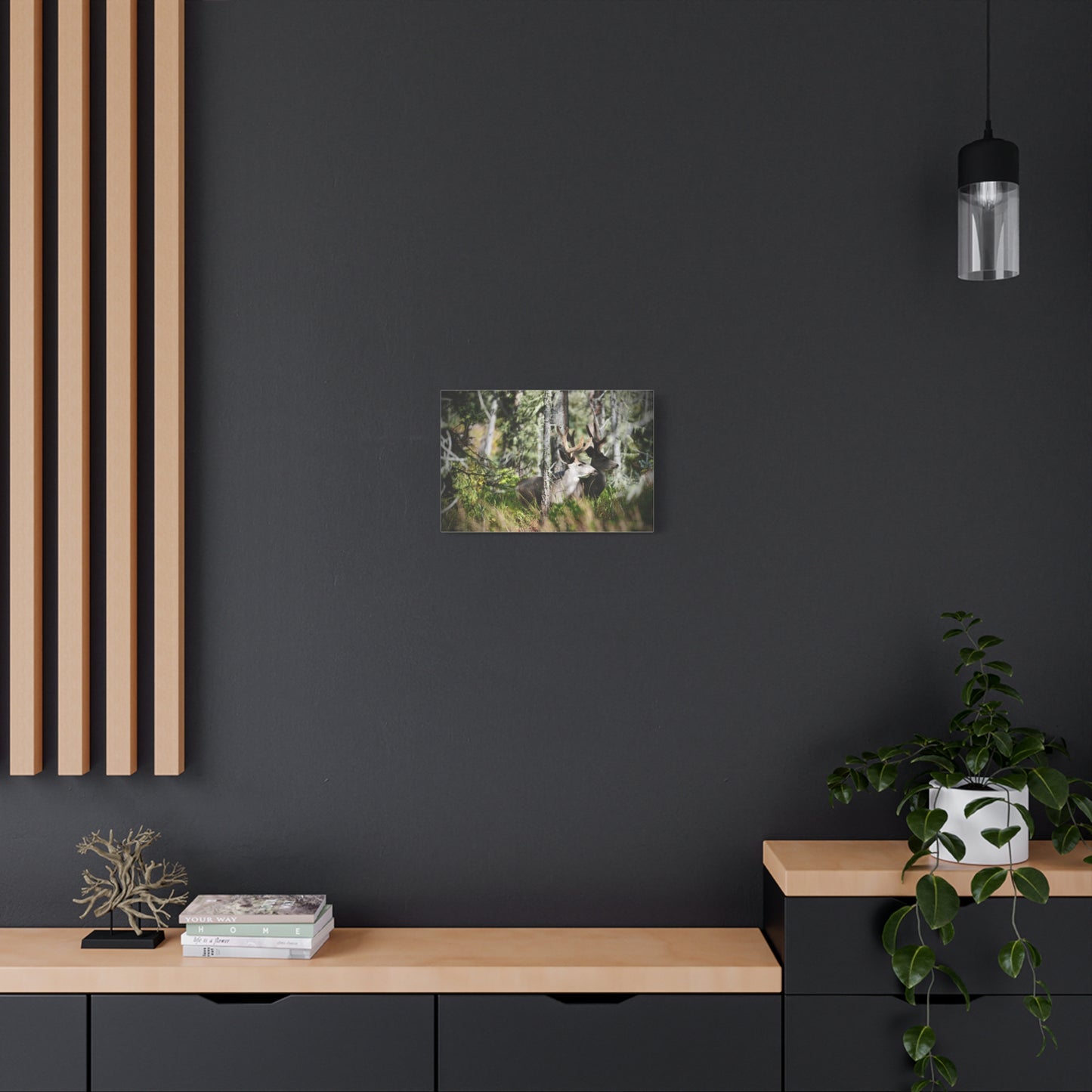 Deer in Woodland Matte Canvas Print — Stretched 1.25"
