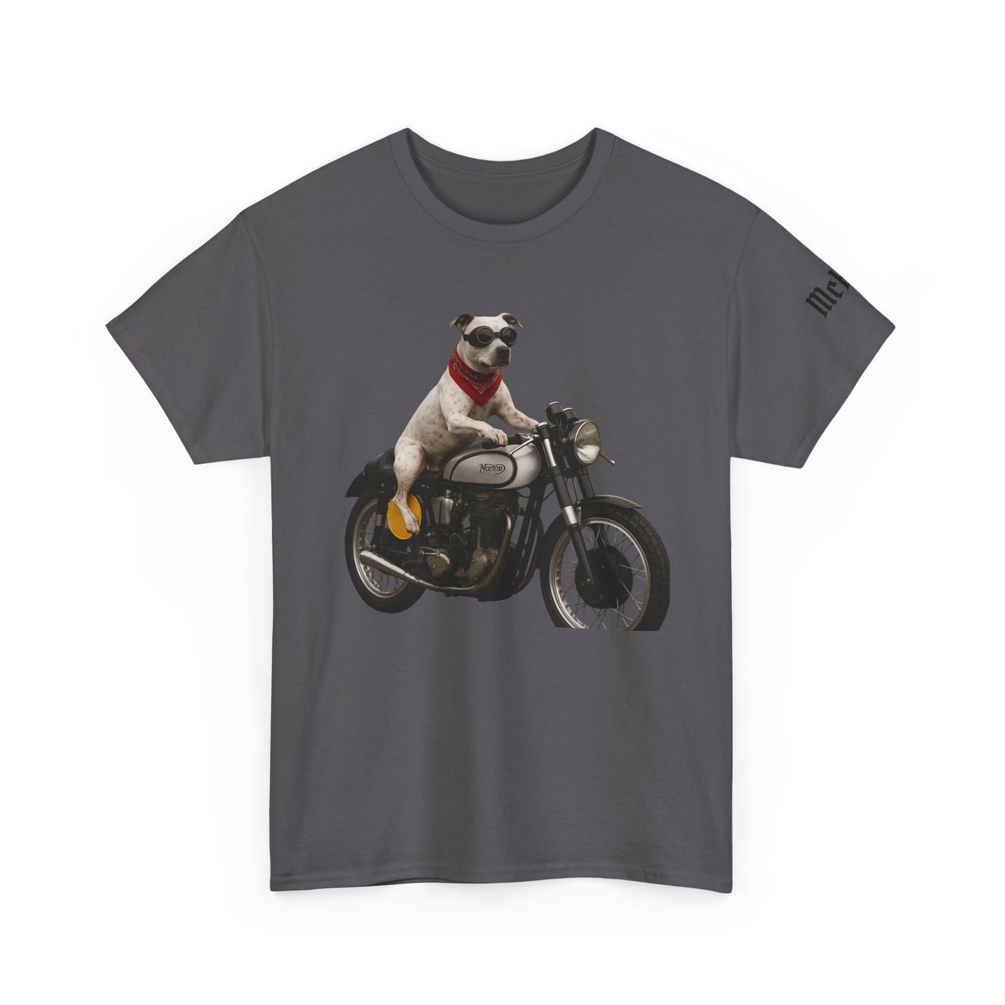 Dog on Motorcycle T-Shirt – Retro Biker Pup Graphic Tee