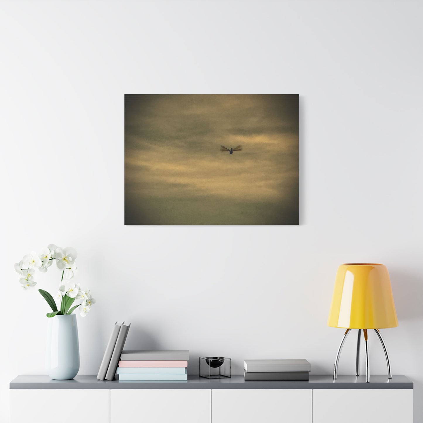 Dragonfly Sky Canvas Print – Moody Vintage Wall Art (Matte Stretched 1.25")