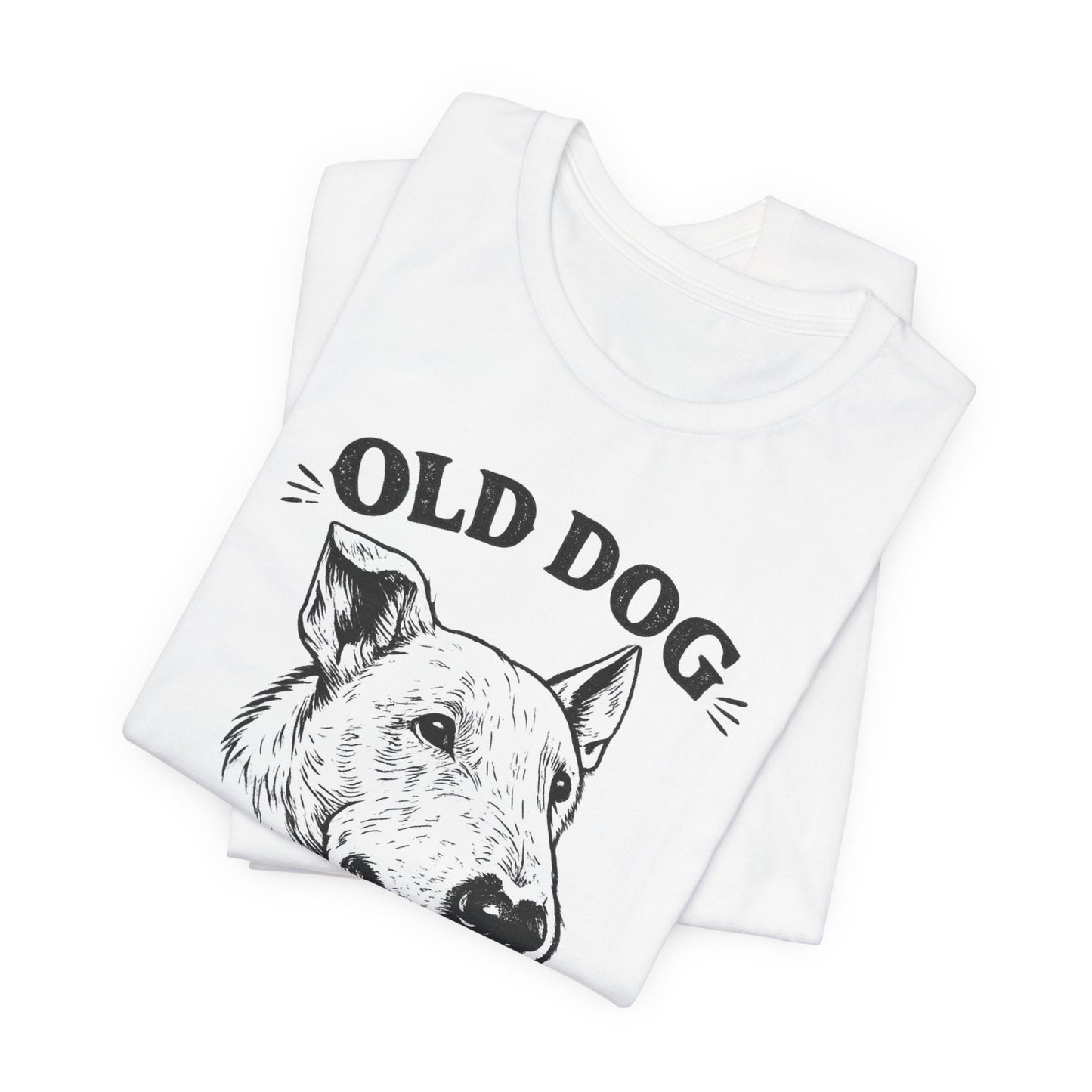 Old Dog, New Tricks T‑Shirt — Vintage Bull Terrier Graphic Tee for Dog Lovers
