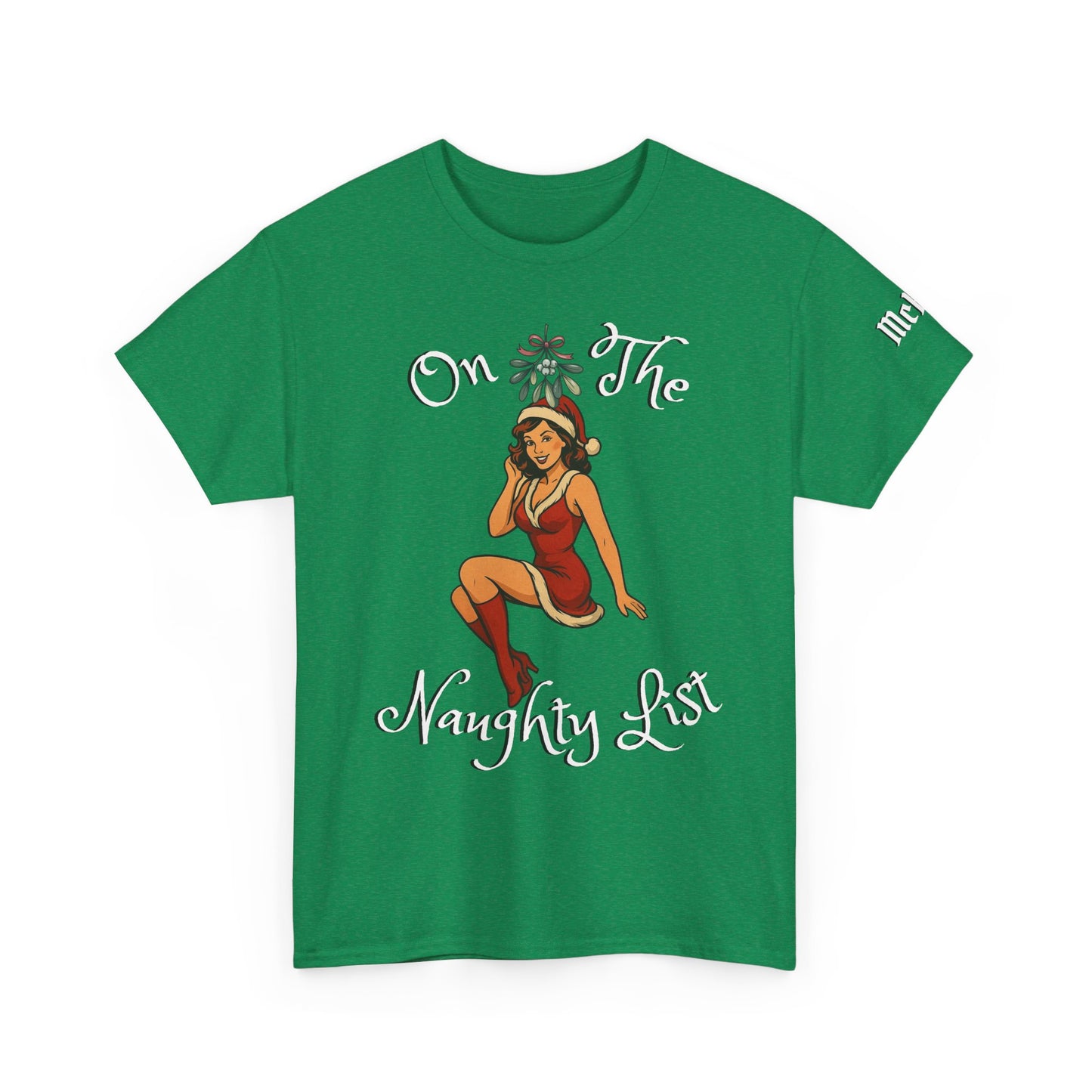On the Naughty List Pin-Up T-Shirt — Retro Christmas Vintage Pinup Tee