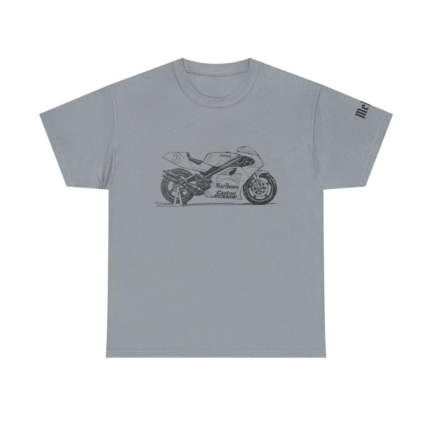 YZR-500 Motorcycle Sketch Tee — Vintage Two Stroke Racing Bike Illustration T-Shirt