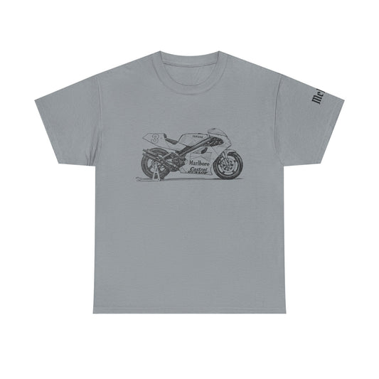 YZR-500 Motorcycle Sketch Tee — Vintage Two Stroke Racing Bike Illustration T-Shirt