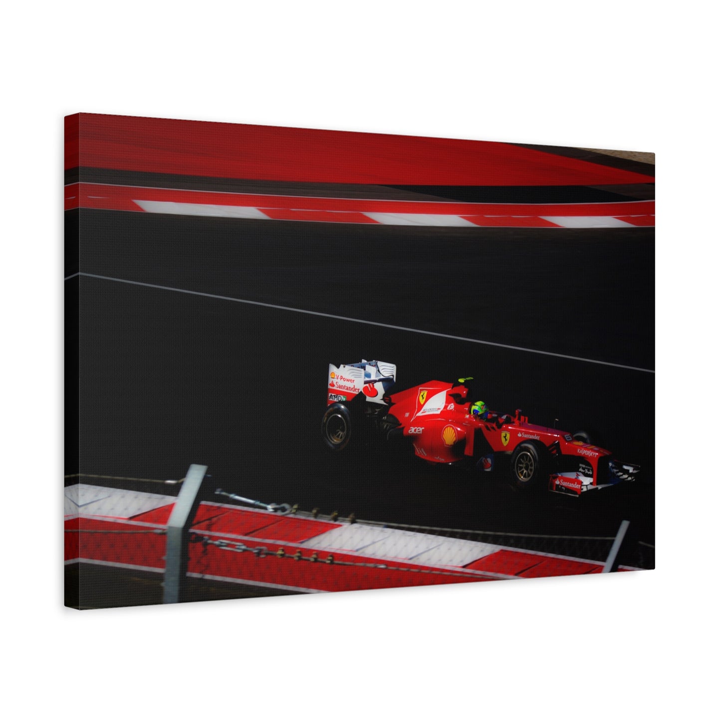 Ferrari Formula Racecar Canvas Print — Red F1 Track Wall Art