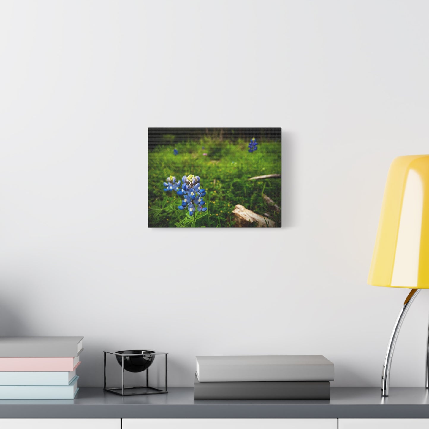 Bluebonnet Field Canvas Wall Art — Matte Stretched Floral Print