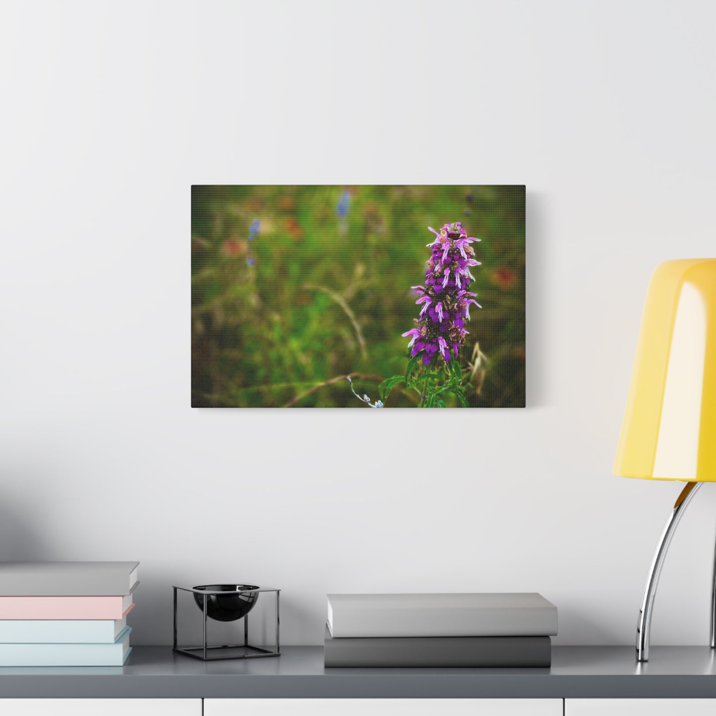 Wildflower Canvas Print — Purple Meadow Floral Wall Art (Matte Stretched)