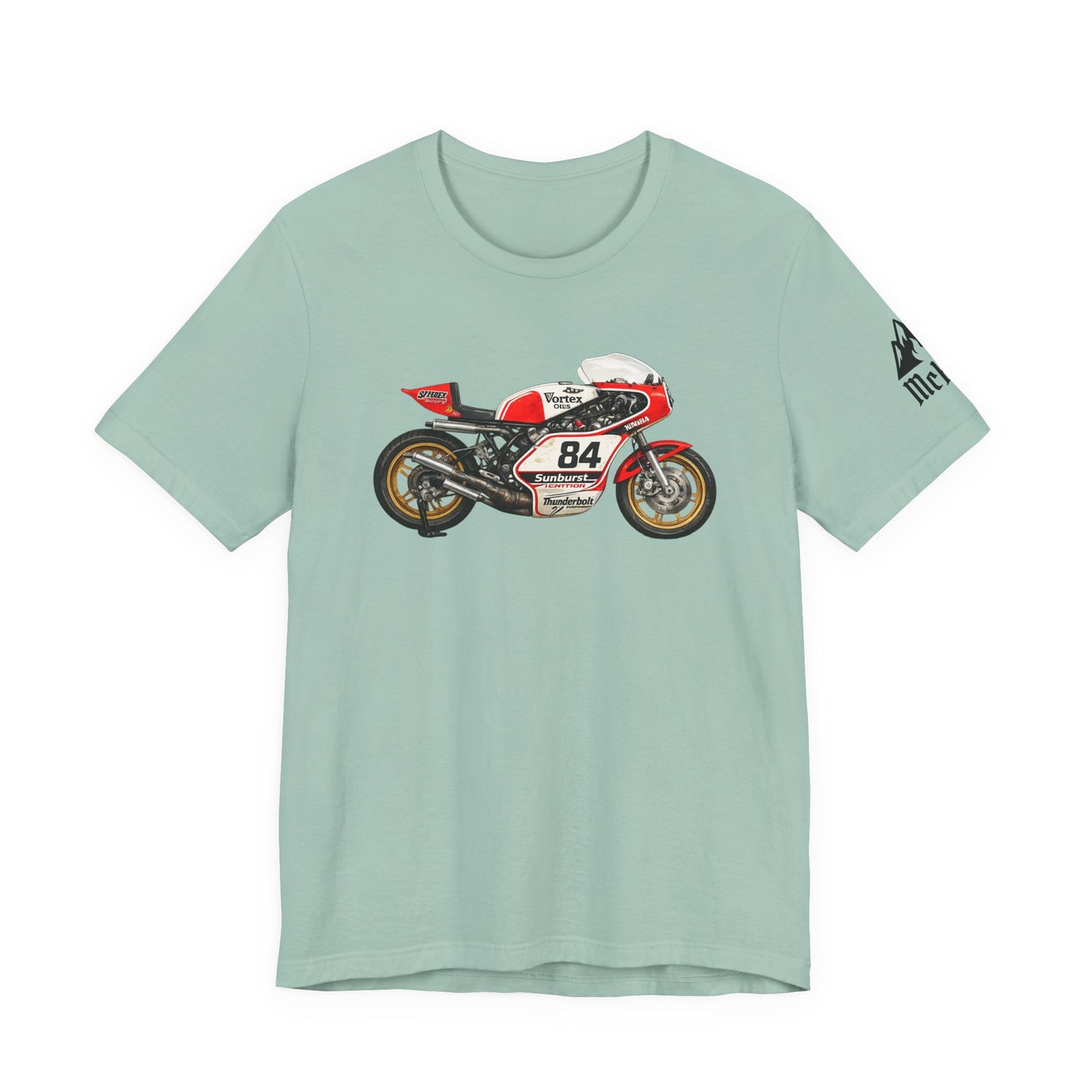 Vintage Racing Motorcycle Tee — Number 84 Cafe Racer Graphic Shirt