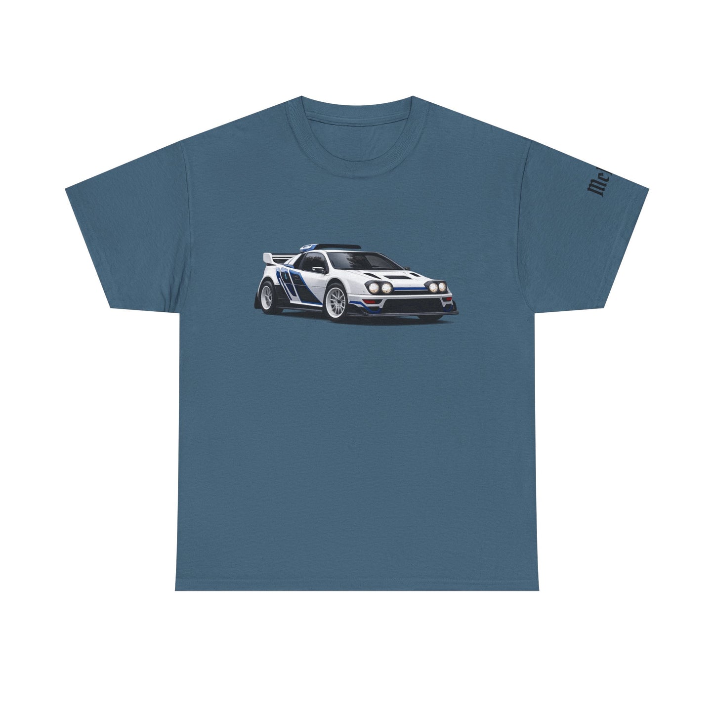 Rally Car Graphic Tee — Retro White Lancia Racing Shirt