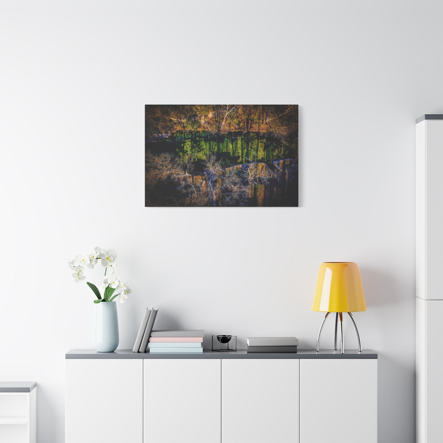 Abstract Forest Reflection Matte Canvas Wall Art — Stretched 1.25"