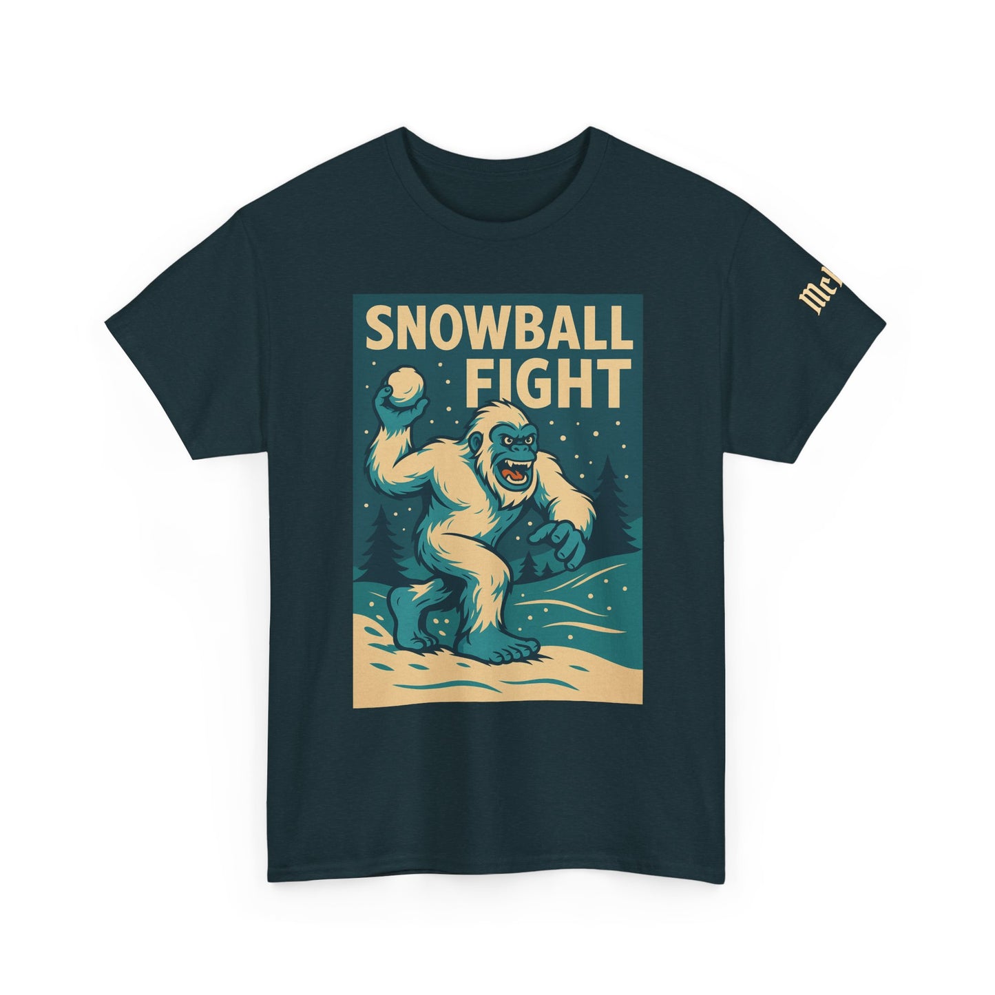 Snowball Fight T‑Shirt — Retro Yeti Winter Graphic Tee