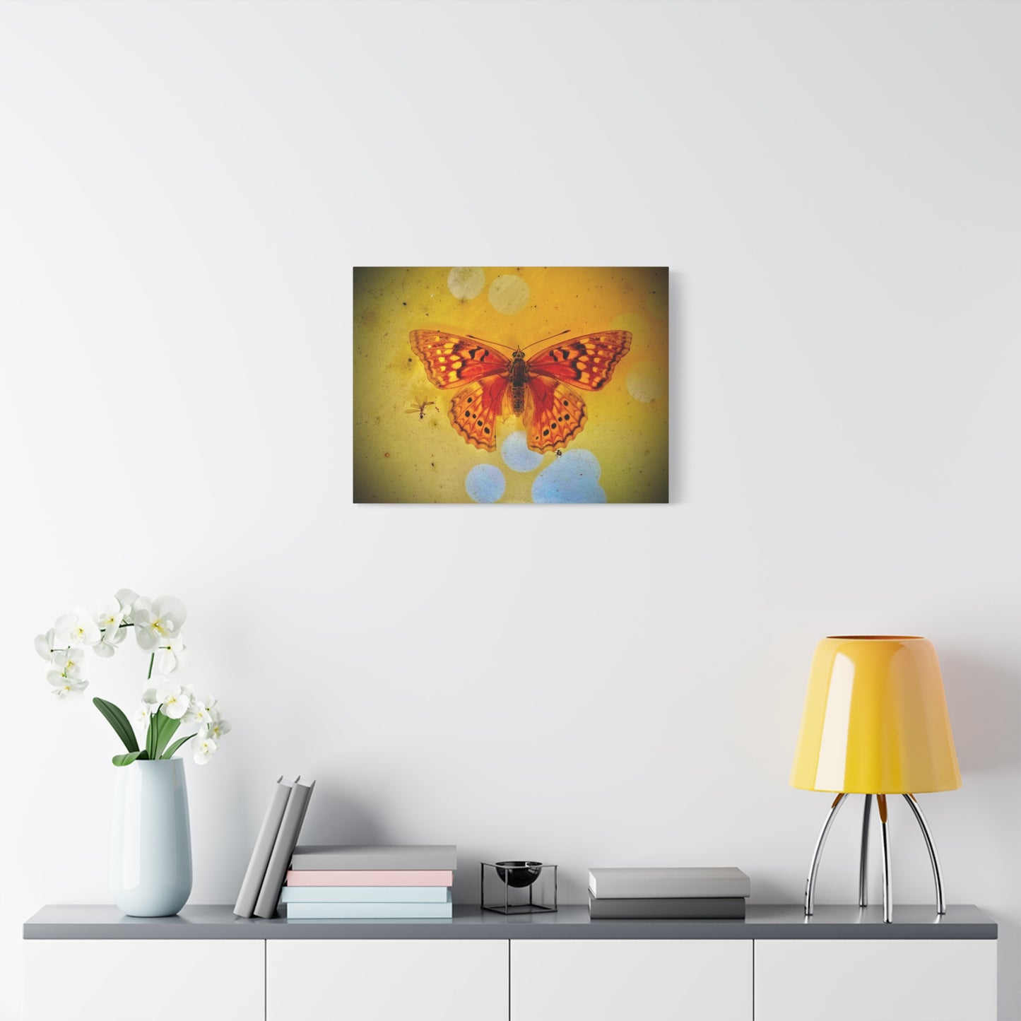 Orange Butterfly Matte Canvas Wall Art — Vibrant Vintage-Inspired Nature Print