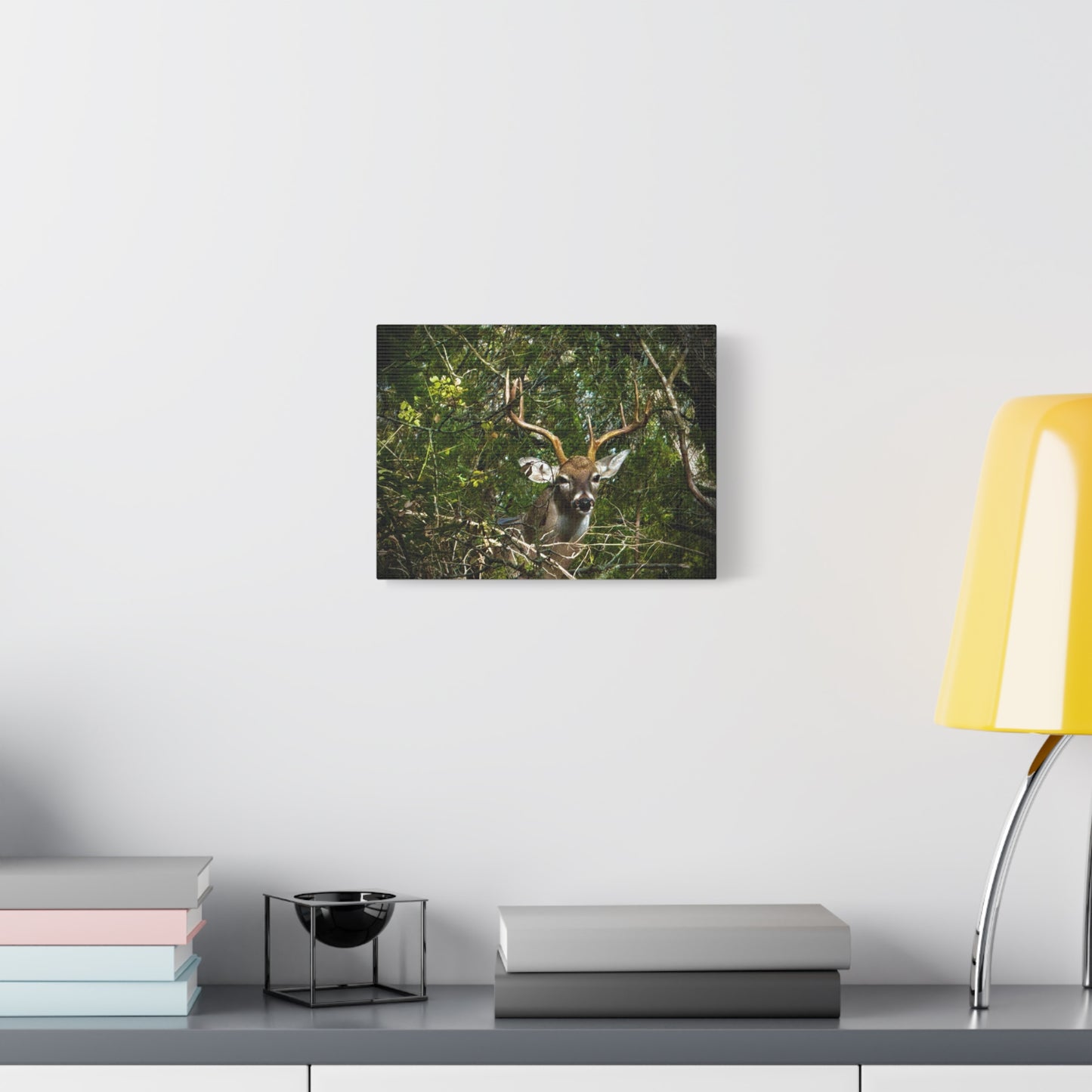 Deer in Forest Matte Canvas Wall Art — Stretched Nature Wildlife Print