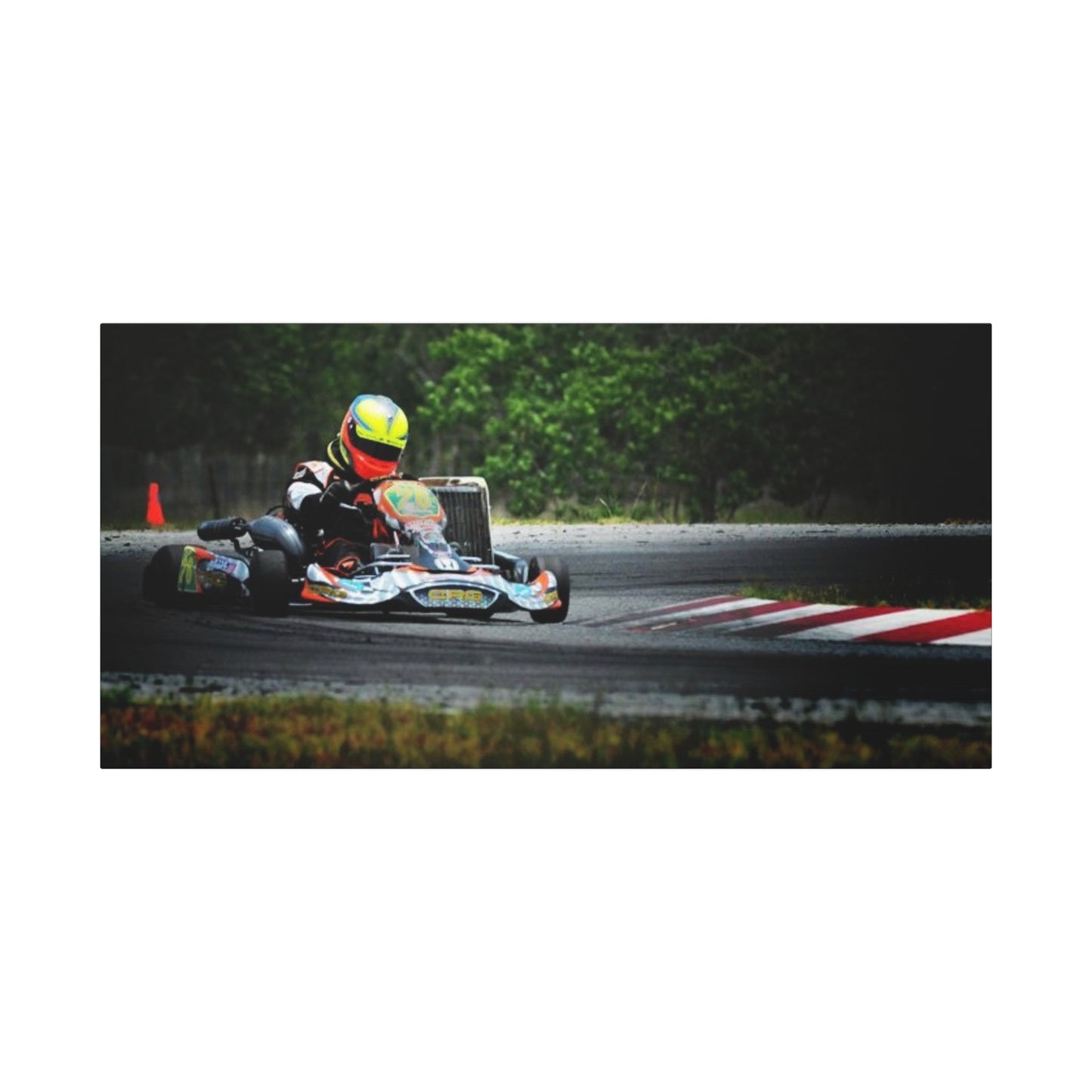 Go-Kart Racing Canvas Print — Action Track Wall Art