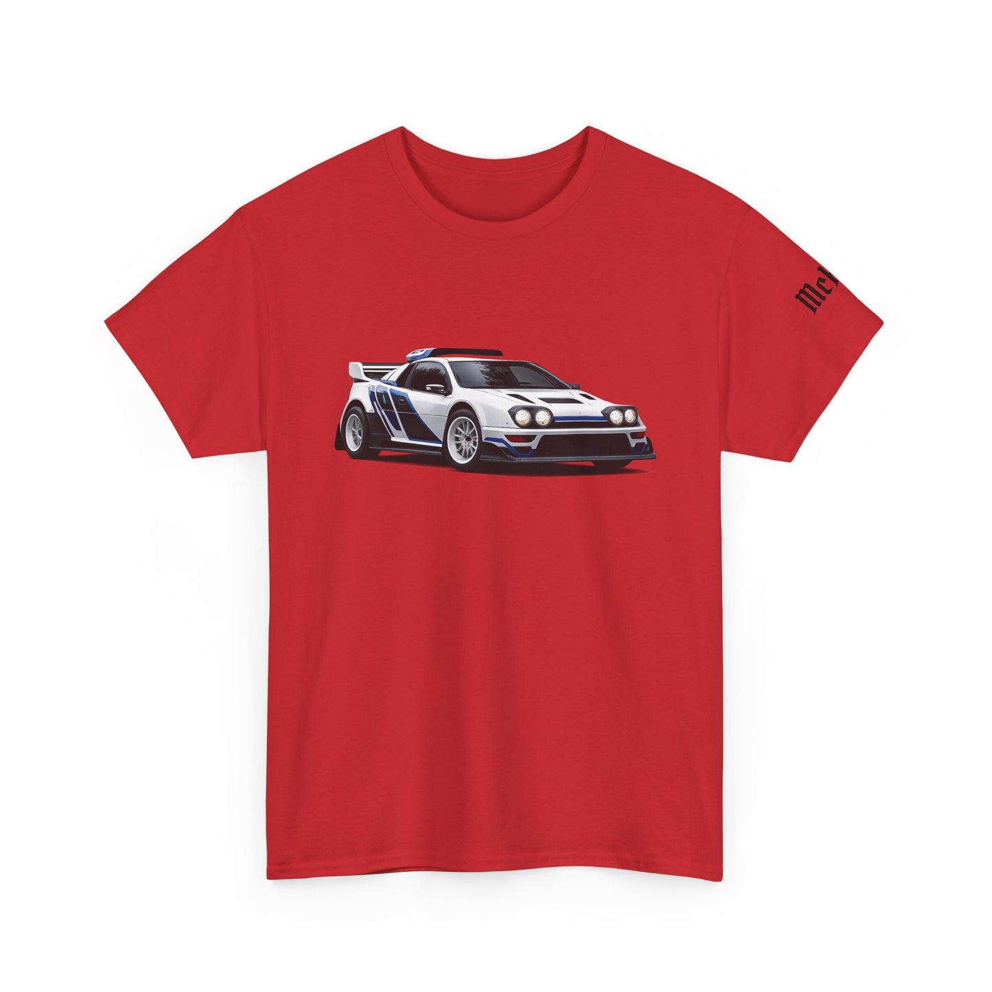 Rally Car Graphic Tee — Retro White Lancia Racing Shirt