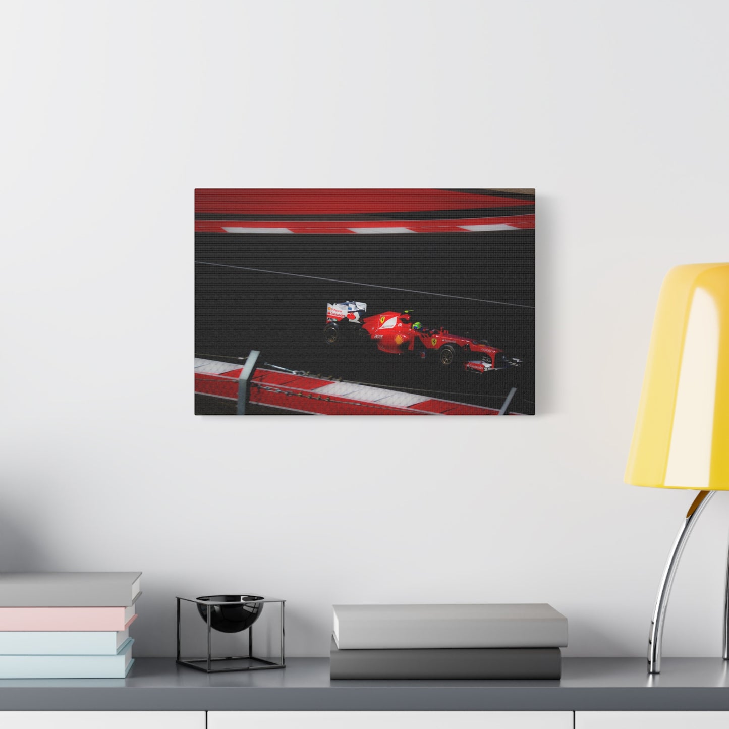 Ferrari Formula Racecar Canvas Print — Red F1 Track Wall Art