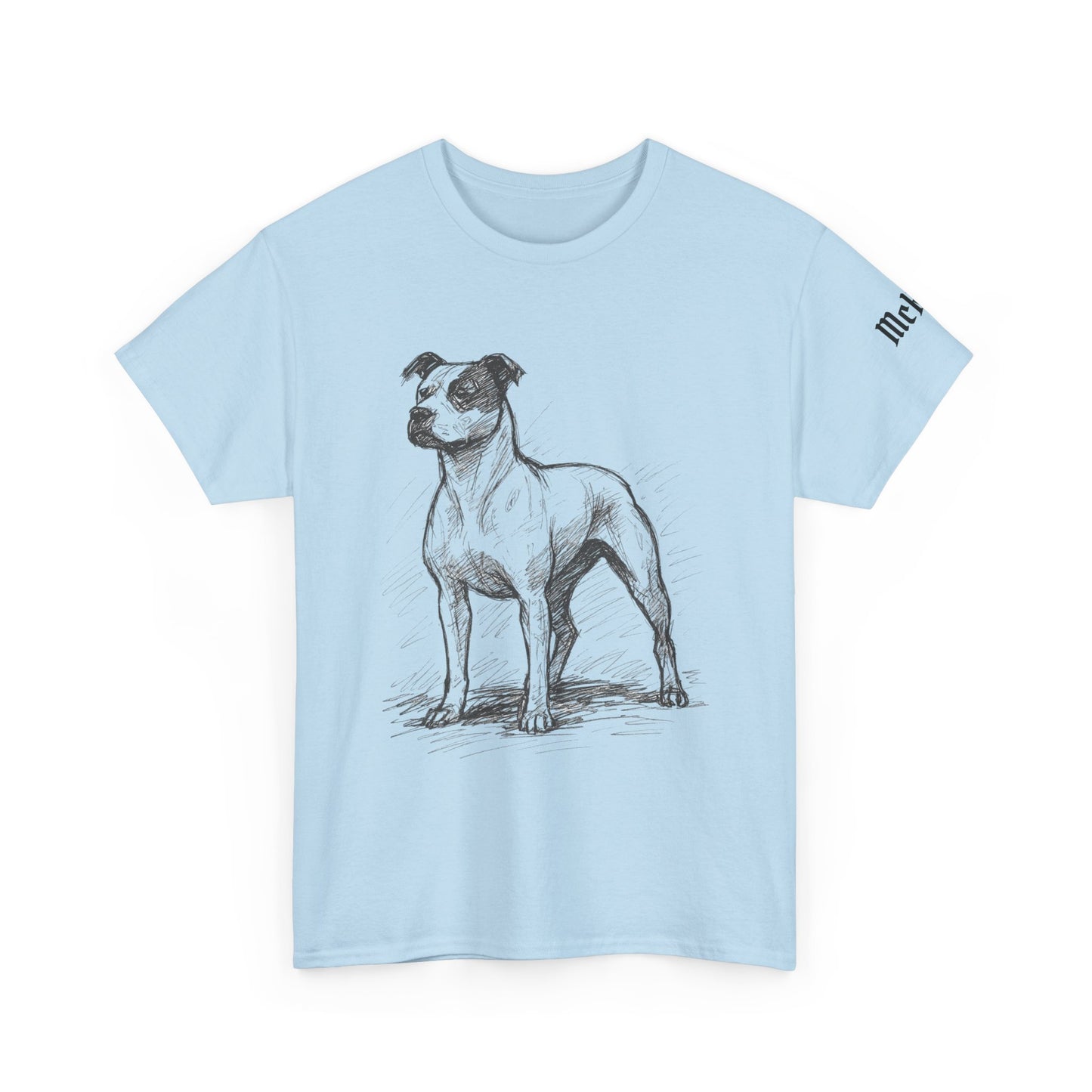 Staffordshire Terrier Sketch T-Shirt — Realistic Dog Illustration Tee