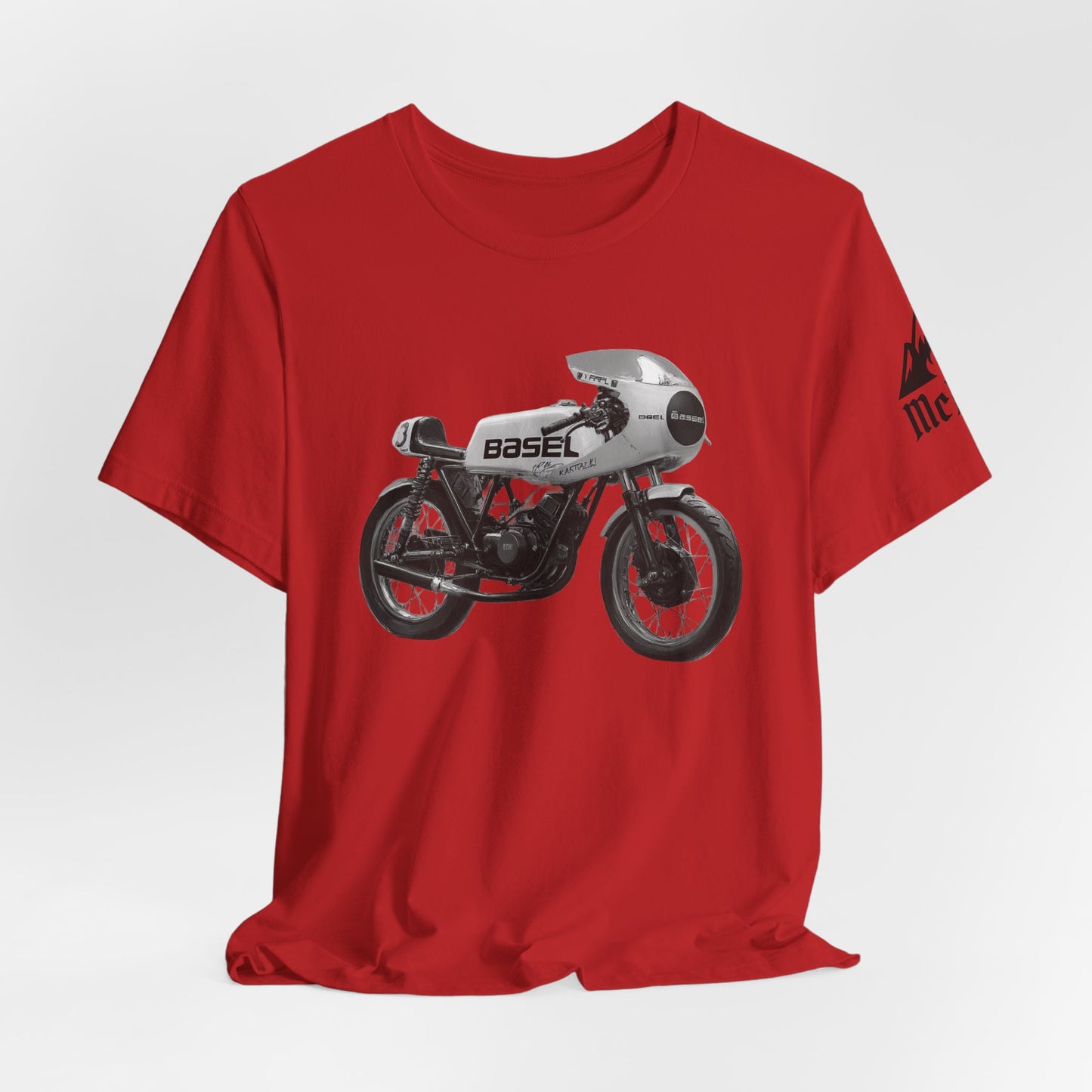 Vintage Café Racer Motorcycle T‑Shirt — 'Basel' Retro Bike Graphic