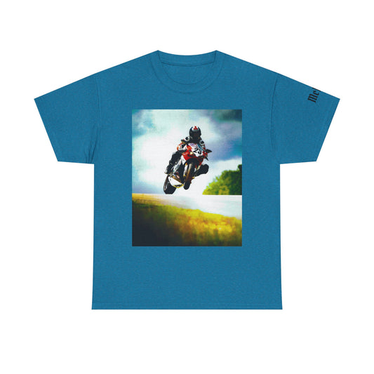 Motorcycle Wheelie Graphic Tee — Extreme Biker Racing Shirt
