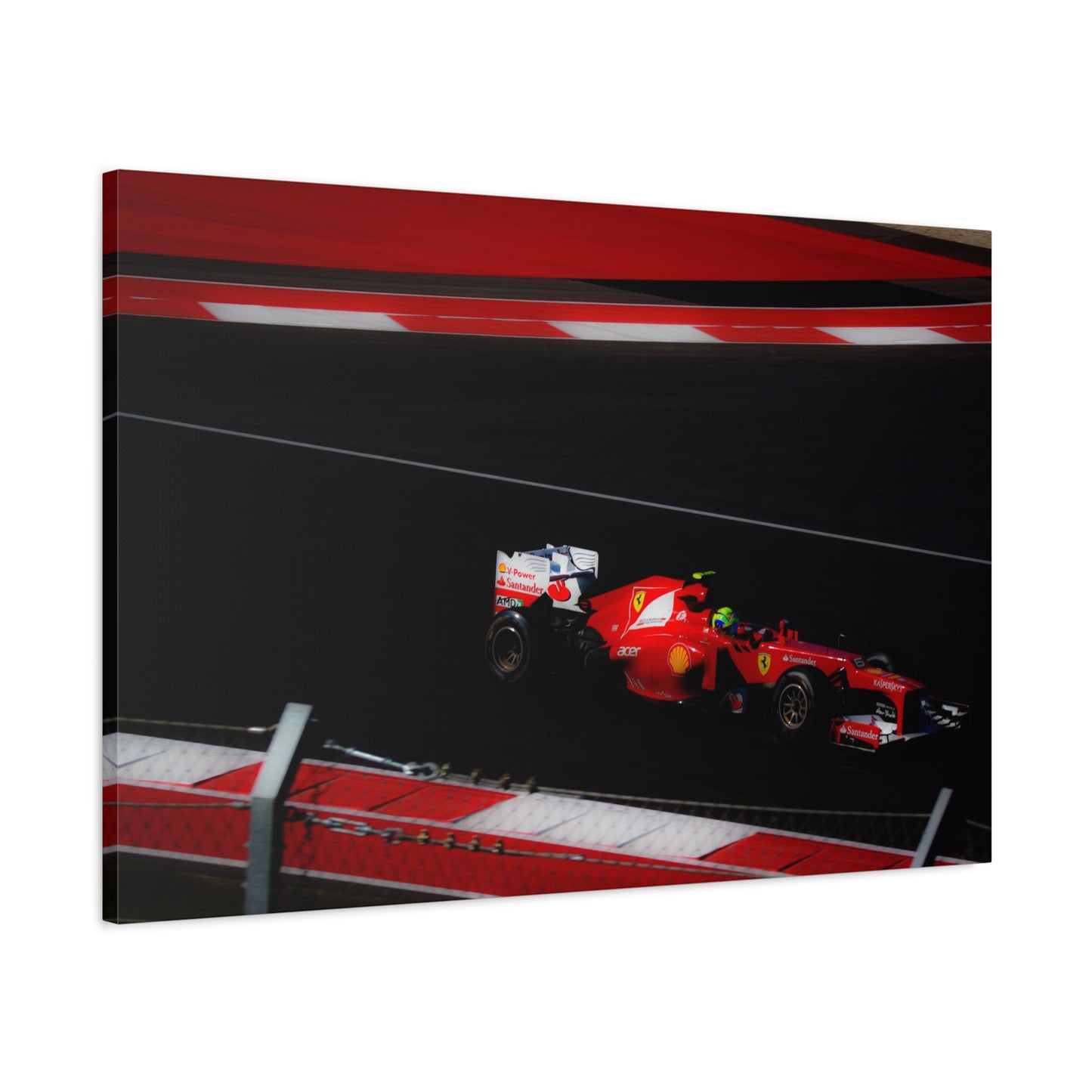Ferrari Formula Racecar Canvas Print — Red F1 Track Wall Art
