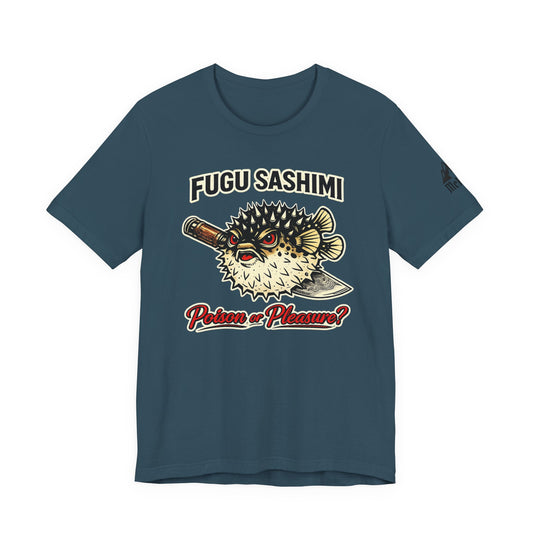 Fugu Sashimi T-Shirt – Retro Pufferfish 'Poison or Pleasure?' Graphic Tee