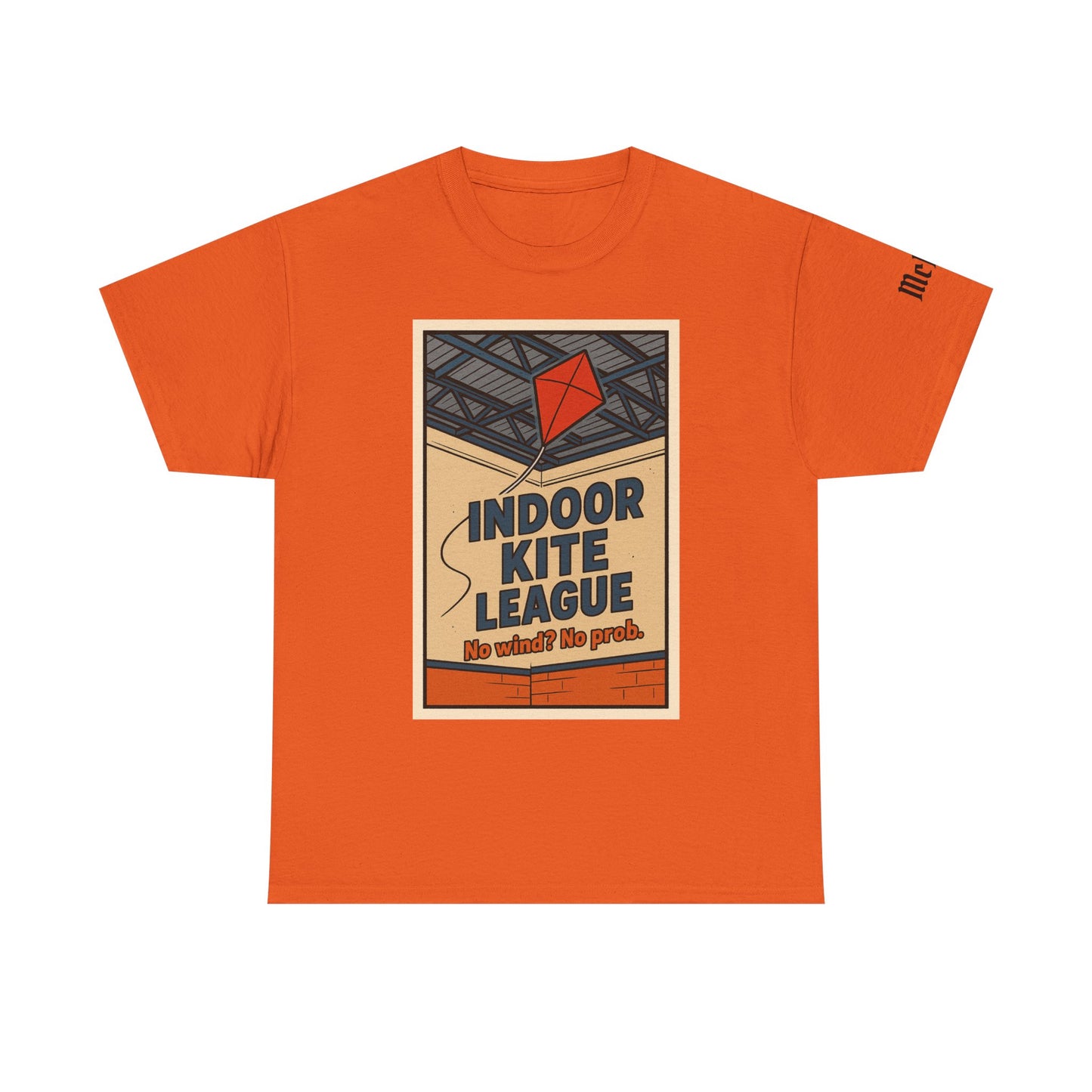 Indoor Kite League Tee — Retro 'No Wind? No Problem.' Graphic T-Shirt