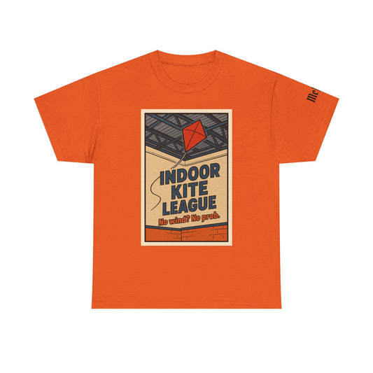 Indoor Kite League Tee — Retro 'No Wind? No Problem.' Graphic T-Shirt