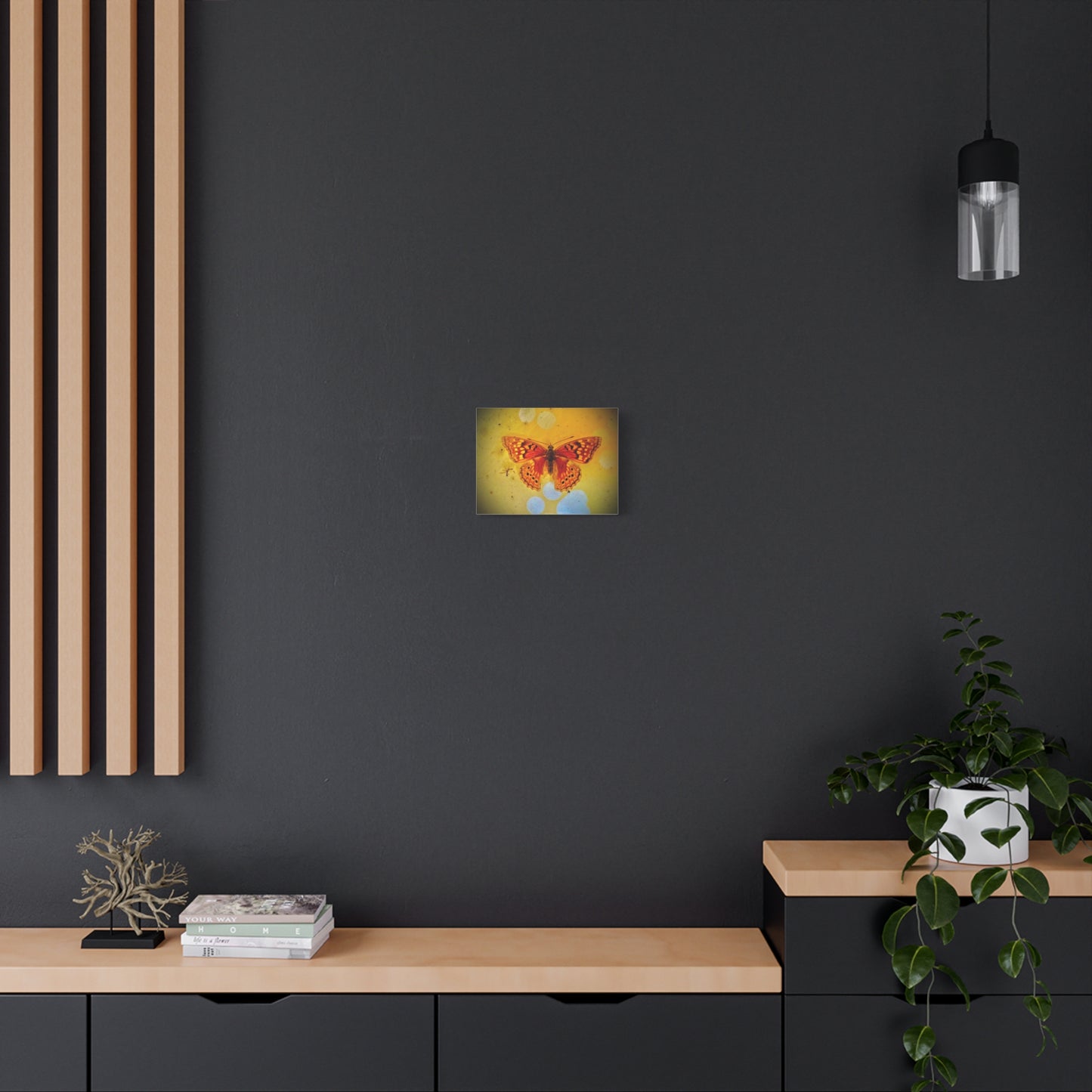 Orange Butterfly Matte Canvas Wall Art — Vibrant Vintage-Inspired Nature Print