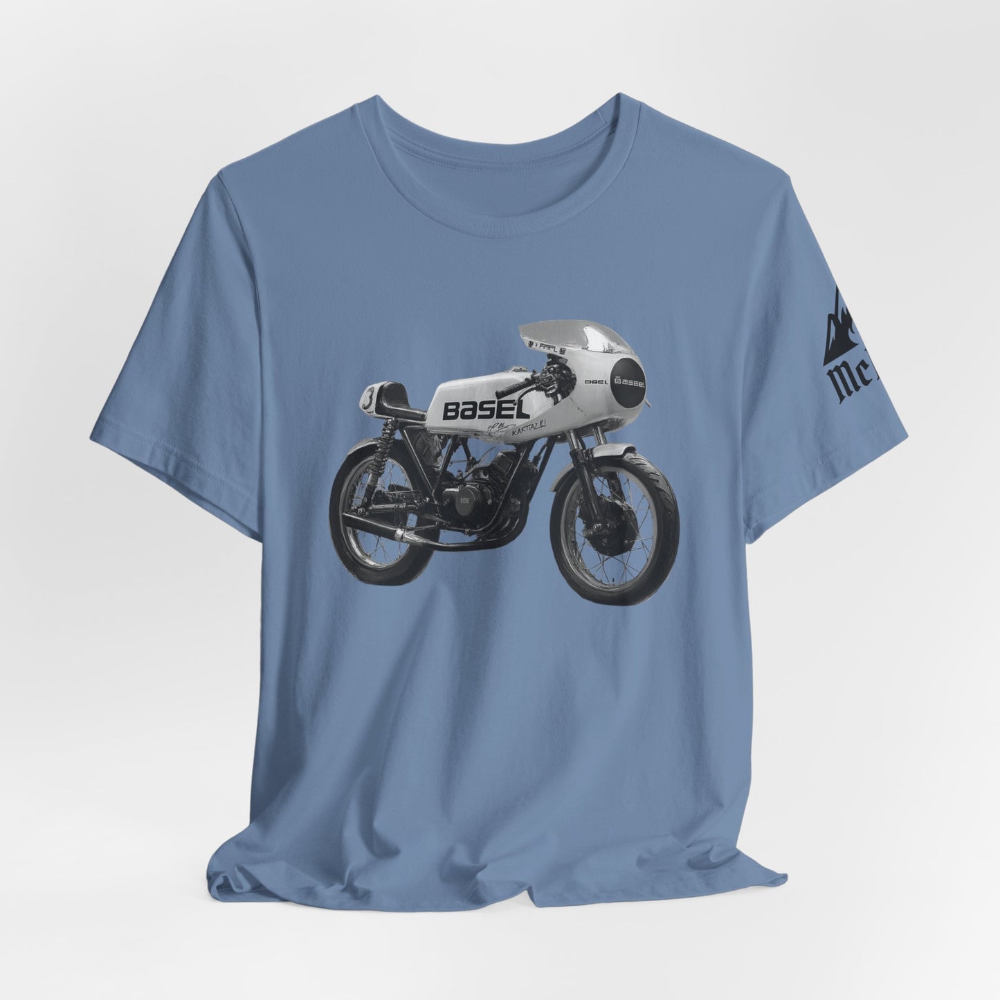 Vintage Café Racer Motorcycle T‑Shirt — 'Basel' Retro Bike Graphic