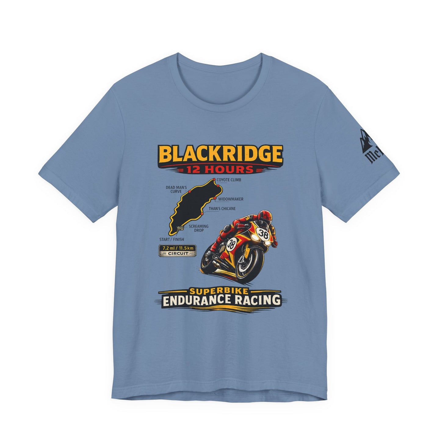 Blackridge 12 Hours Superbike Racing Tee — Endurance Motorcycle Graphic Shirt