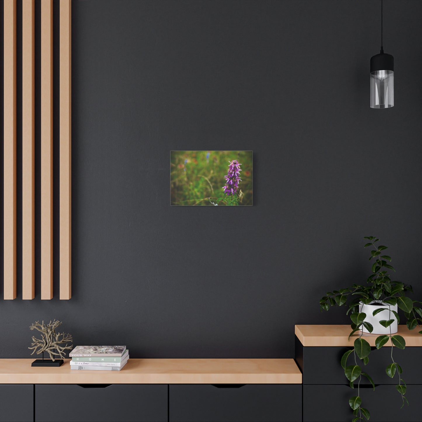 Wildflower Canvas Print — Purple Meadow Floral Wall Art (Matte Stretched)