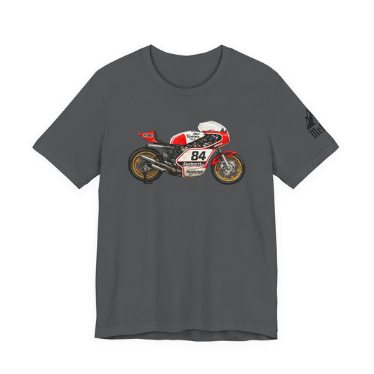 Vintage Racing Motorcycle Tee — Number 84 Cafe Racer Graphic Shirt