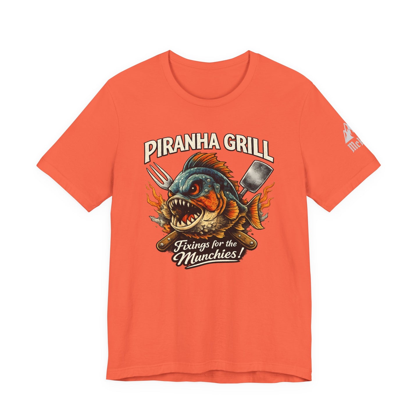 Piranha Grill T‑Shirt — 'Piranha Grill: Fixings for the Munchies' Retro BBQ Tee
