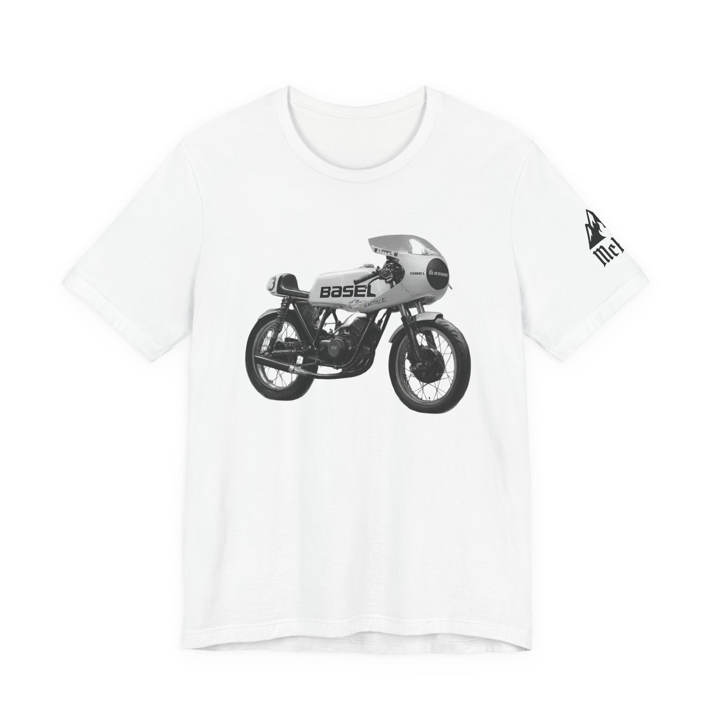 Vintage Café Racer Motorcycle T‑Shirt — 'Basel' Retro Bike Graphic