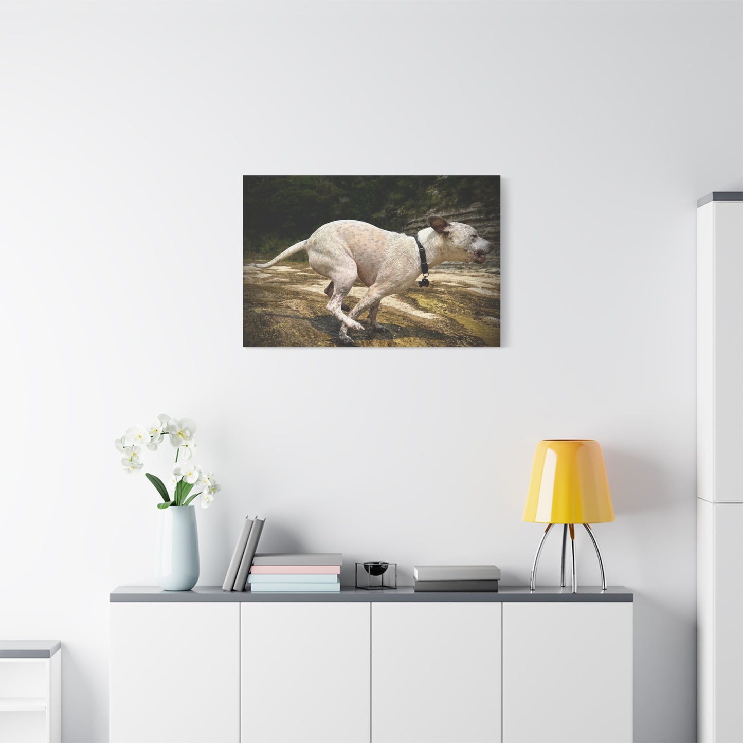 Running Dog Canvas Wall Art – Matte Stretched Pet Photo Print