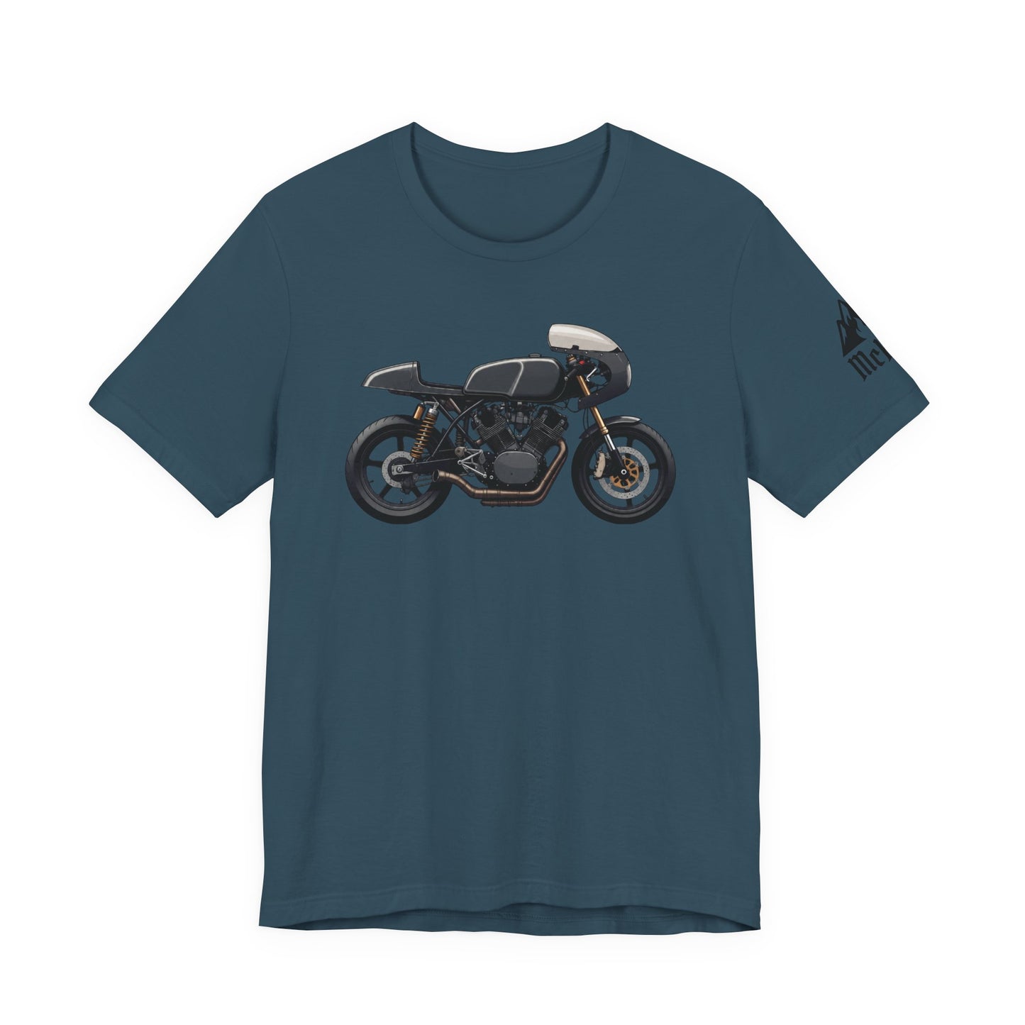 Cafe Racer Motorcycle Tee — Vintage Black Bike Graphic T-Shirt