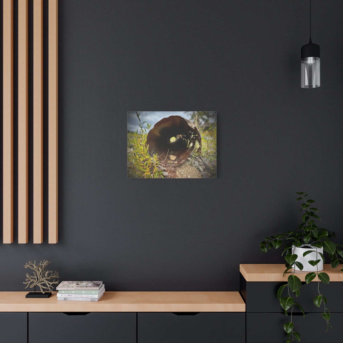 Rusty Pipe Nature Canvas Print — Matte Stretched Wall Art