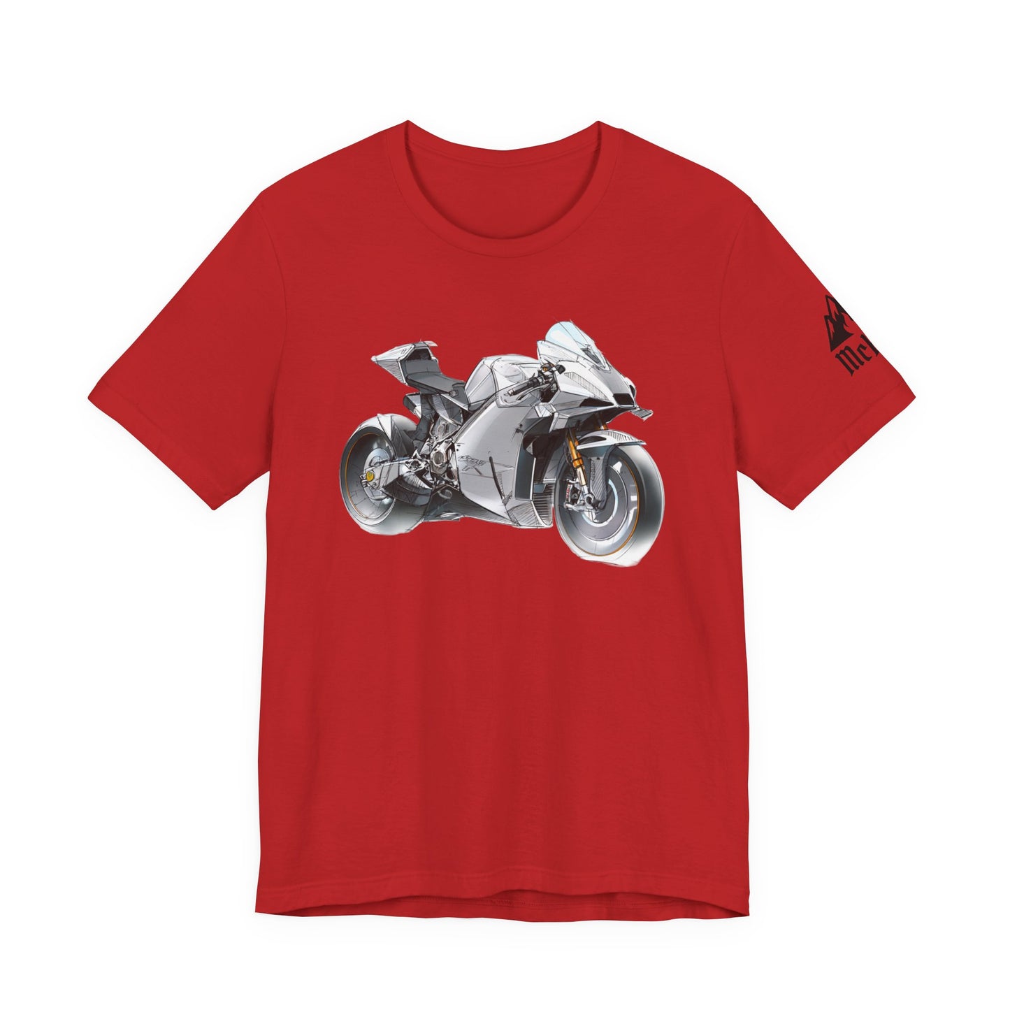 Sportsbike Graphic Tee — Silver Superbike Design