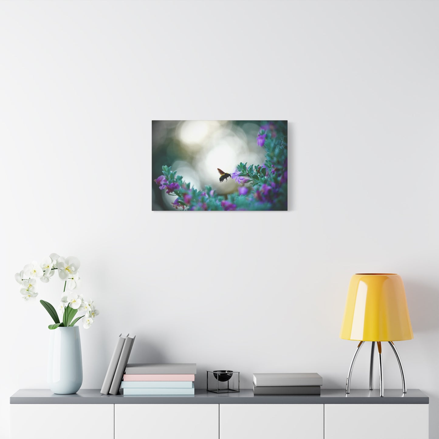 Bumble Bee in Bloom Matte Canvas Wall Art