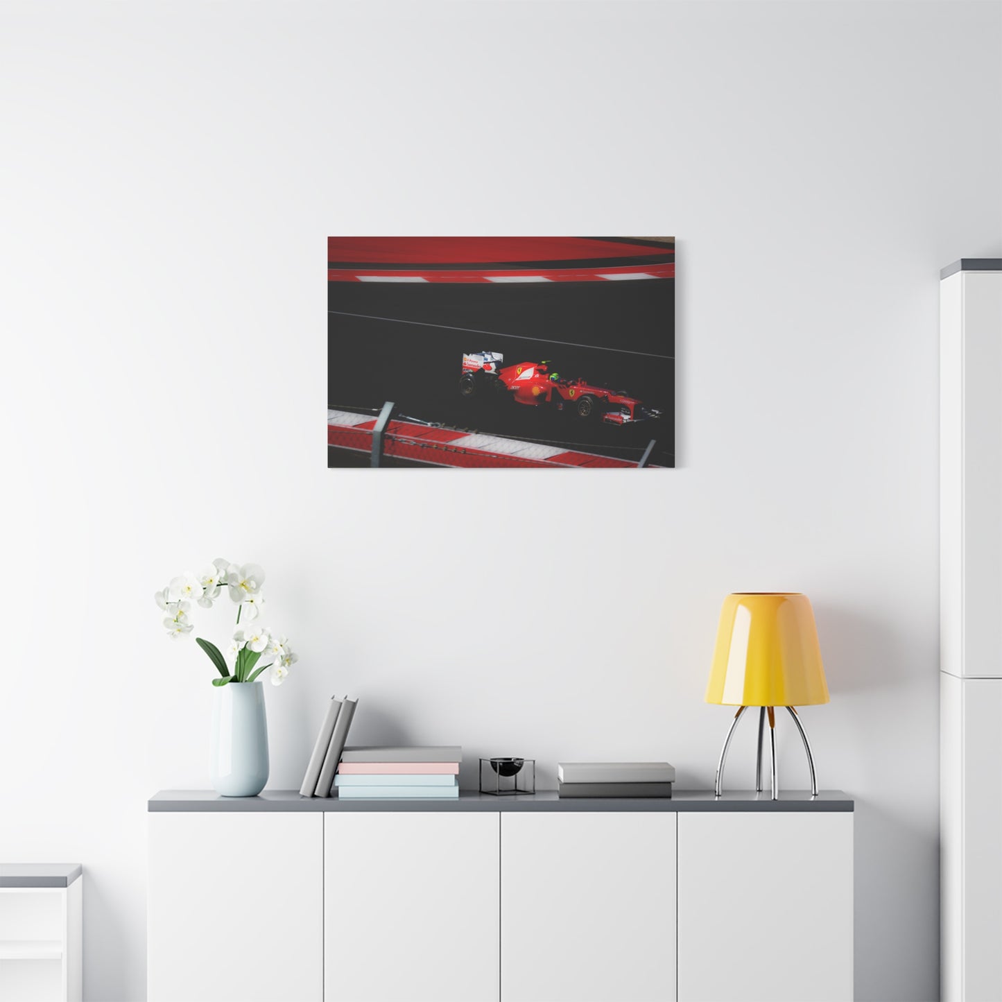 Ferrari Formula Racecar Canvas Print — Red F1 Track Wall Art