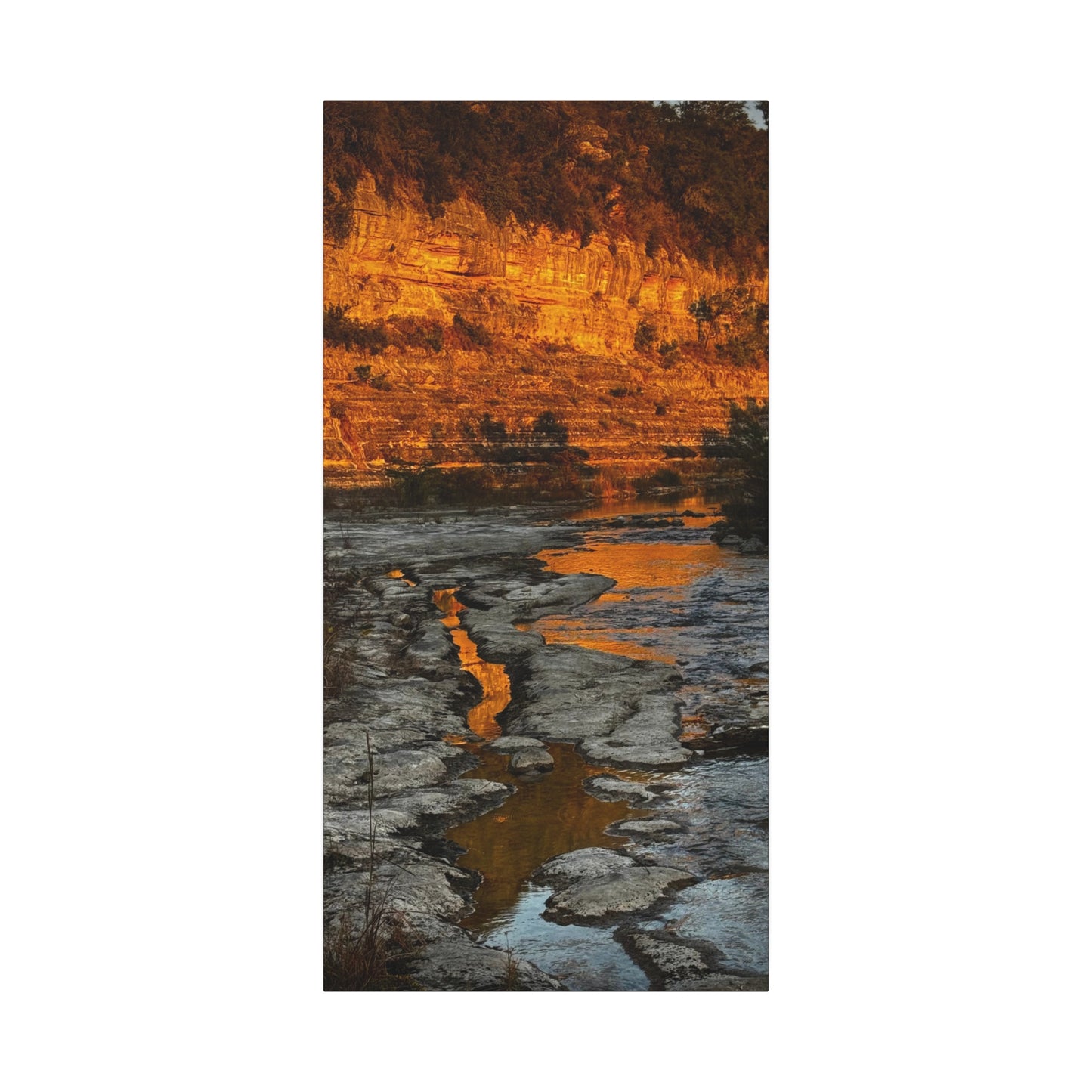 Golden Riverbank Matte Canvas Wall Art — Stretched 1.25"