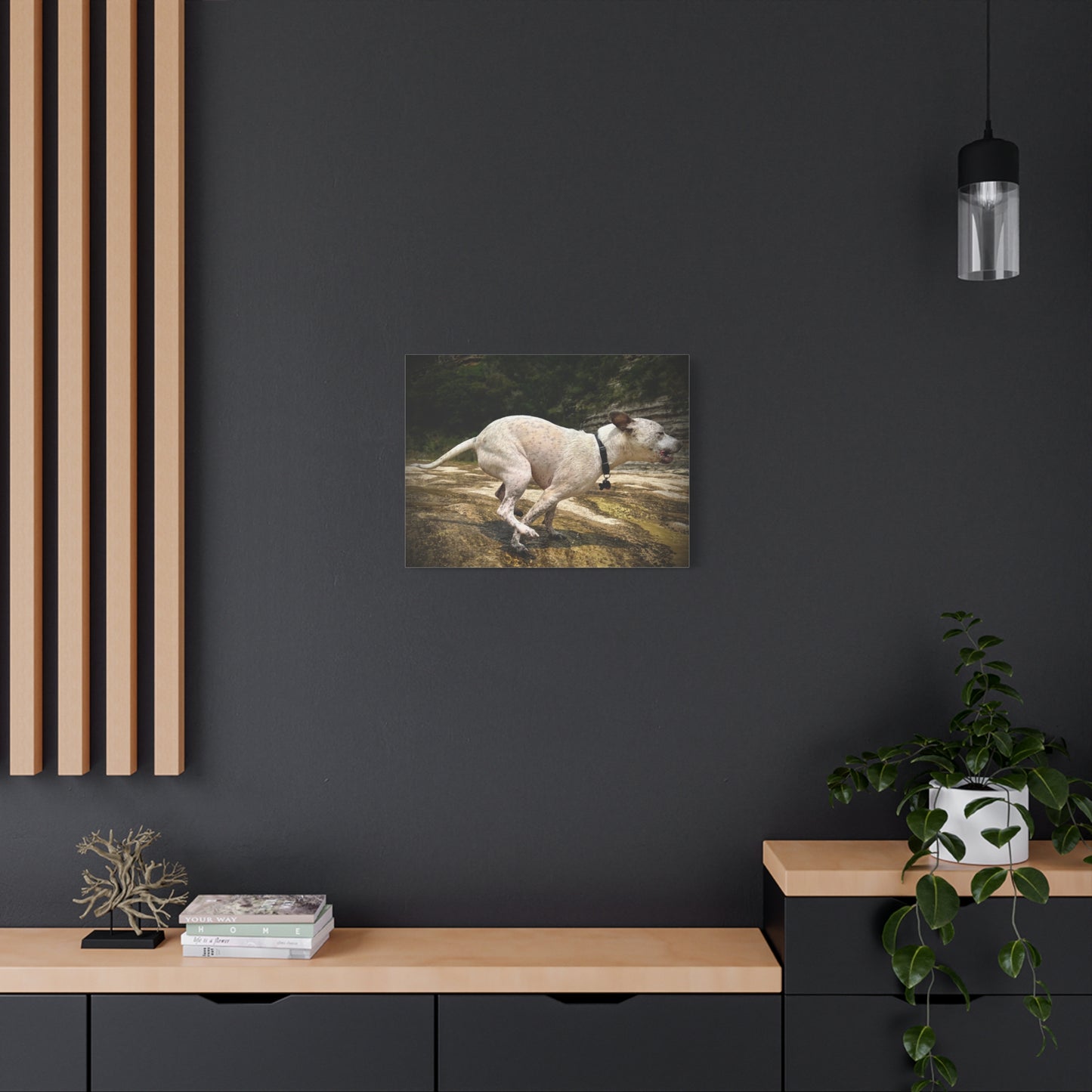 Running Dog Canvas Wall Art – Matte Stretched Pet Photo Print