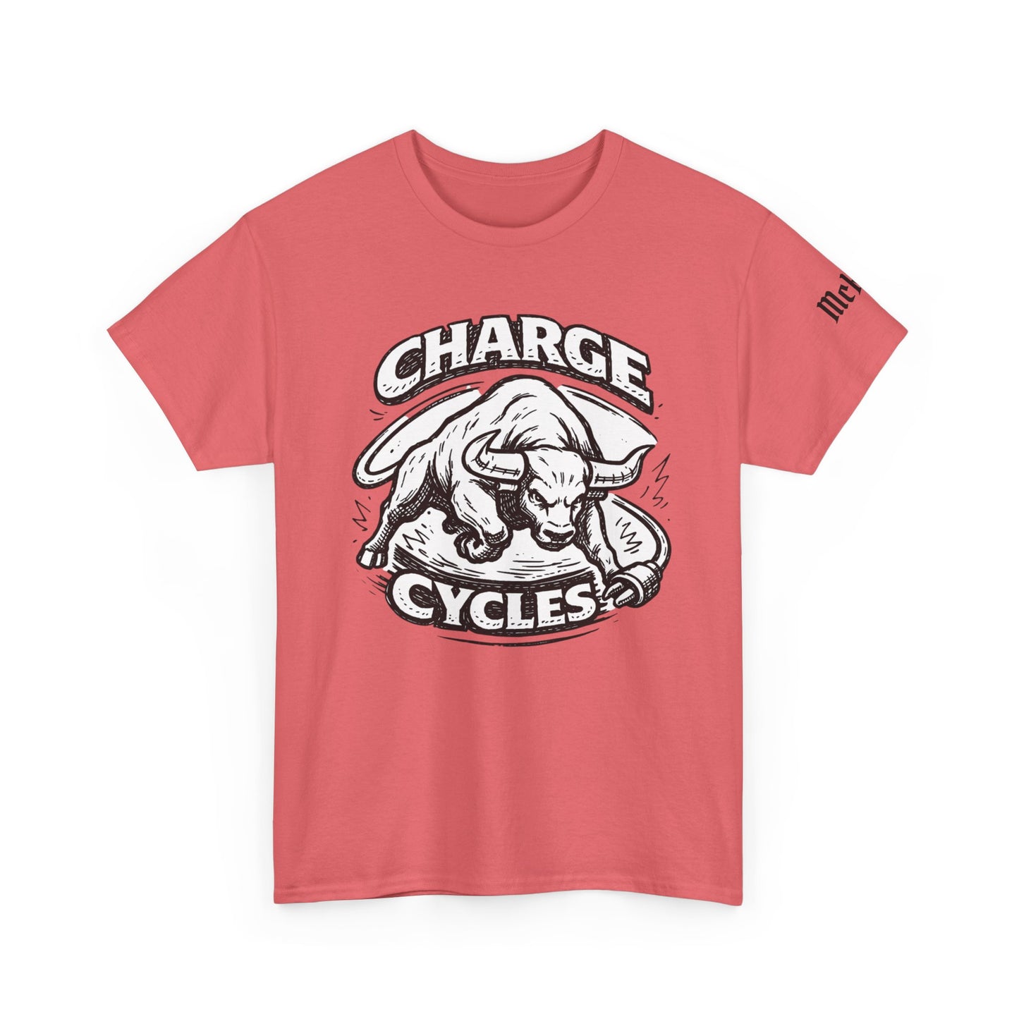 Charge Cycles Bull Graphic Tee — Motorcycle/Biker Vintage Logo T-Shirt