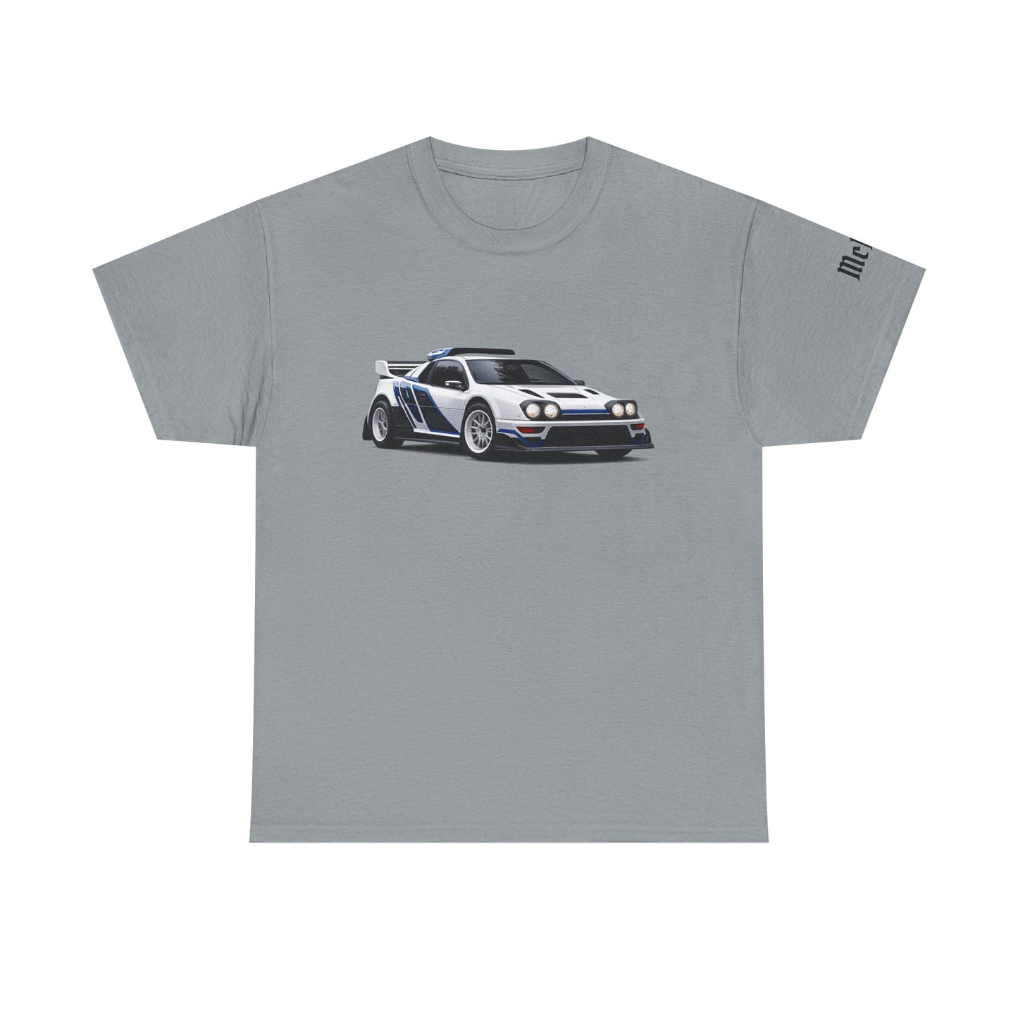 Rally Car Graphic Tee — Retro White Lancia Racing Shirt