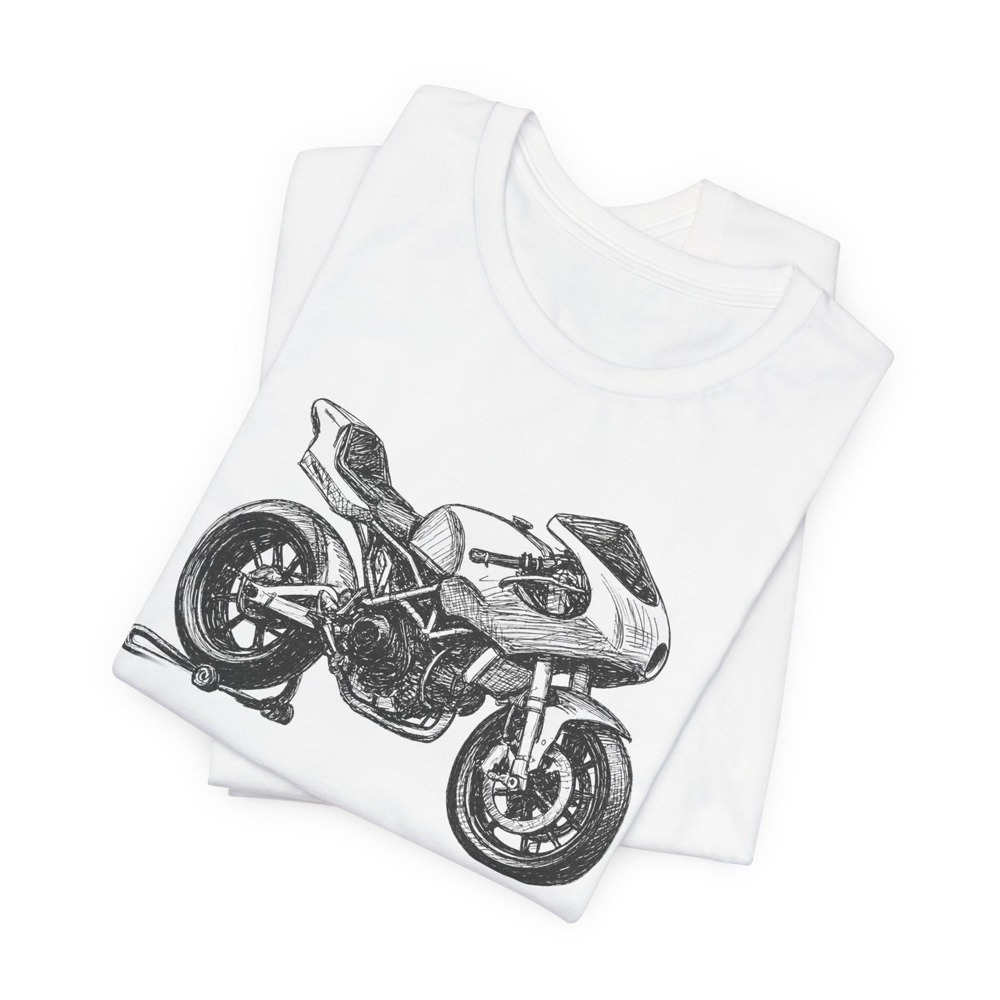 Motorcycle Sketch Tee — Vintage Racing Bike T-Shirt