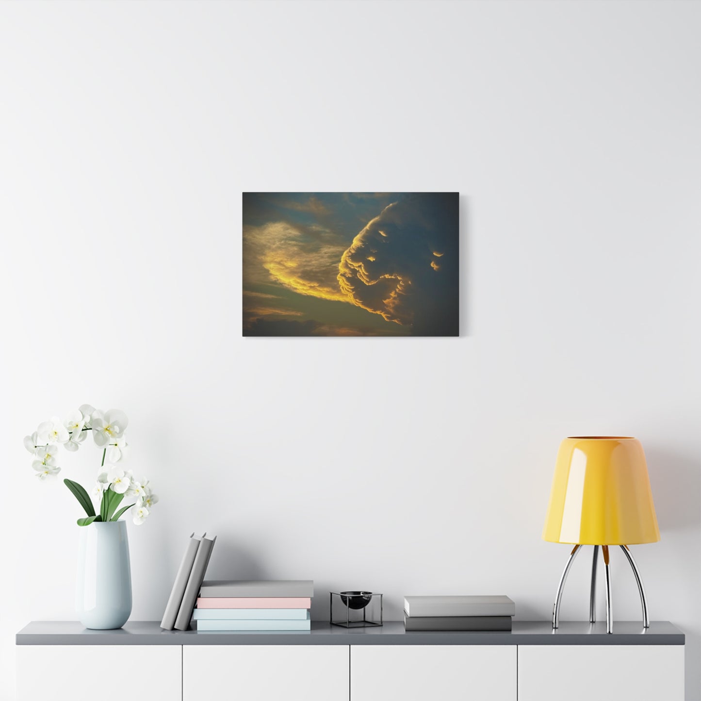 Sunset Cloud Lion Face Matte Canvas Wall Art